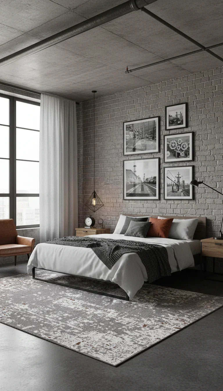 Gri Kahve Çift Taraflı Modern Yıkanabilir Antibakteriyel Halı