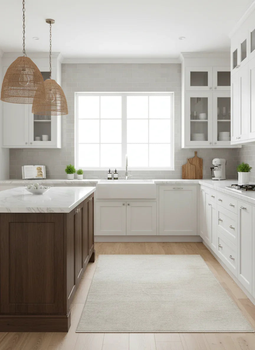 Bej Modern Düz Yıkanabilir Antibakteriyel Halı