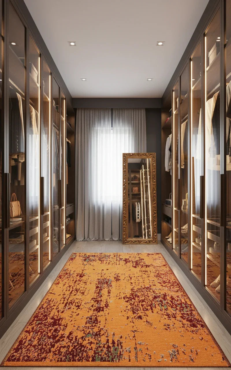 Kırmızı Yeşil Çift Taraflı Modern Yıkanabilir Antibakteriyel Halı