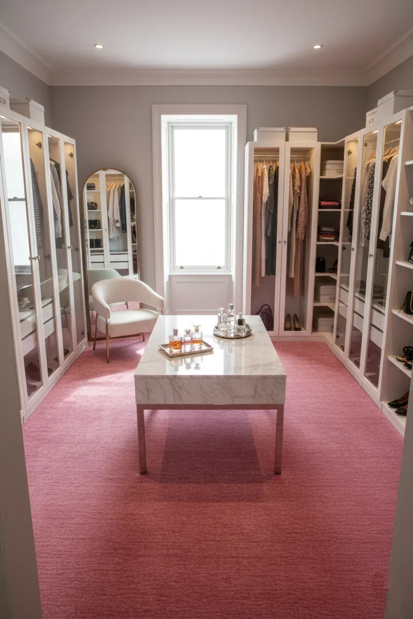 Pembe Düz Modern Yıkanabilir Antibakteriyel Halı