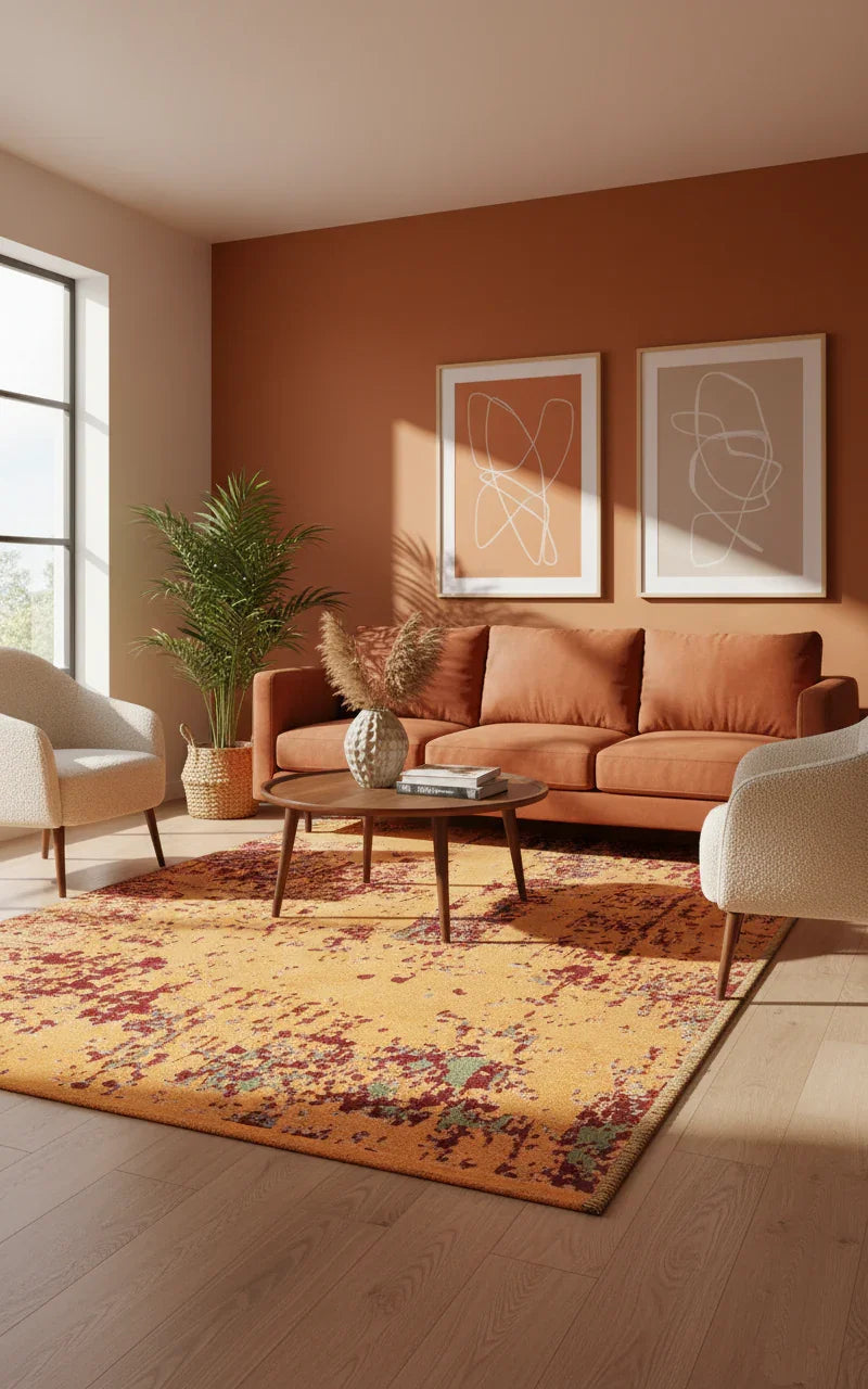 Kırmızı Yeşil Çift Taraflı Modern Yıkanabilir Antibakteriyel Halı