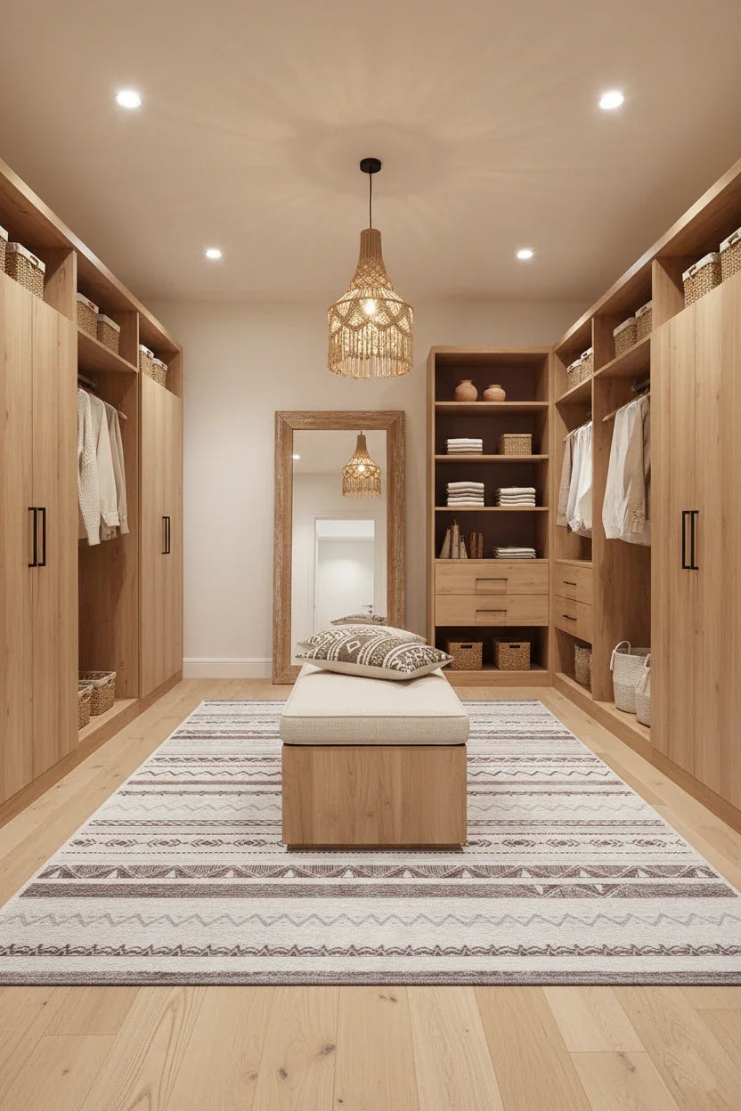 Gri Siyah Pamuk Polyester Modern İskandinav Yıkanabilir Halı