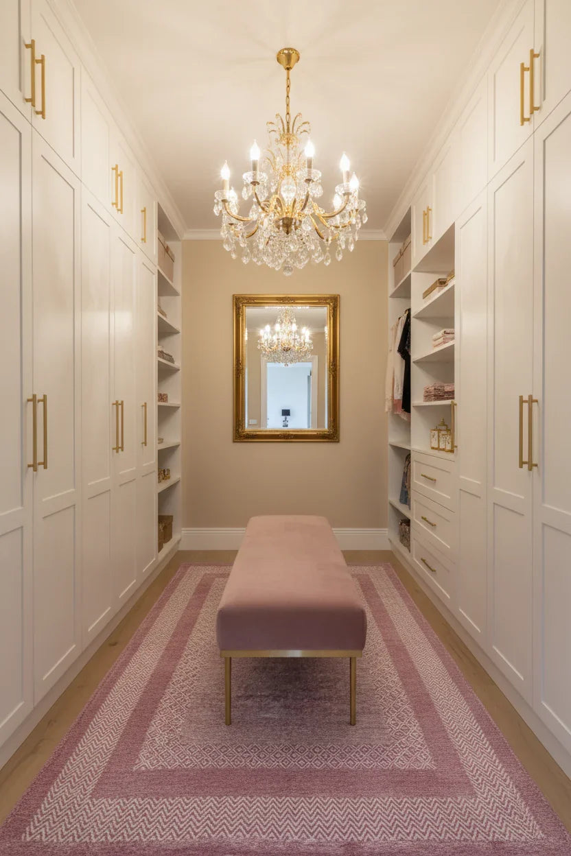 Pembe Modern Yıkanabilir Antibakteriyel Salon Halısı