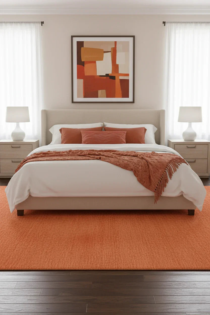 Turuncu Düz Yıkanabilir Antibakteriyel Halı