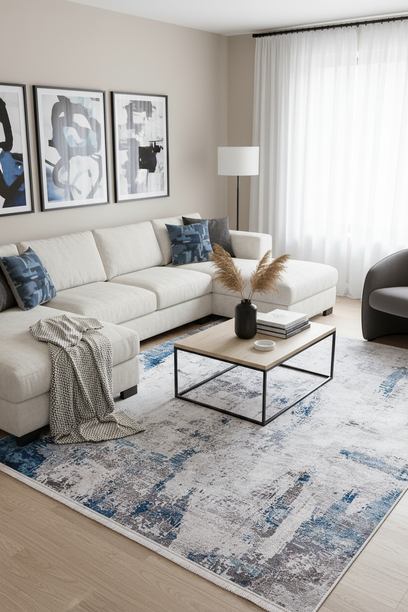 Blassrosa, cremebeige, geometrisch gemusterter Kelim-Teppich