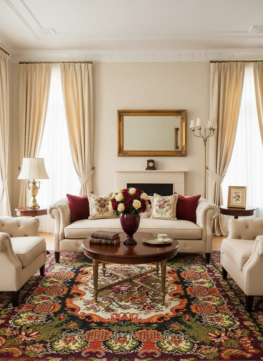 Karabağ Azerbaycan Çiçek Desenli Halı