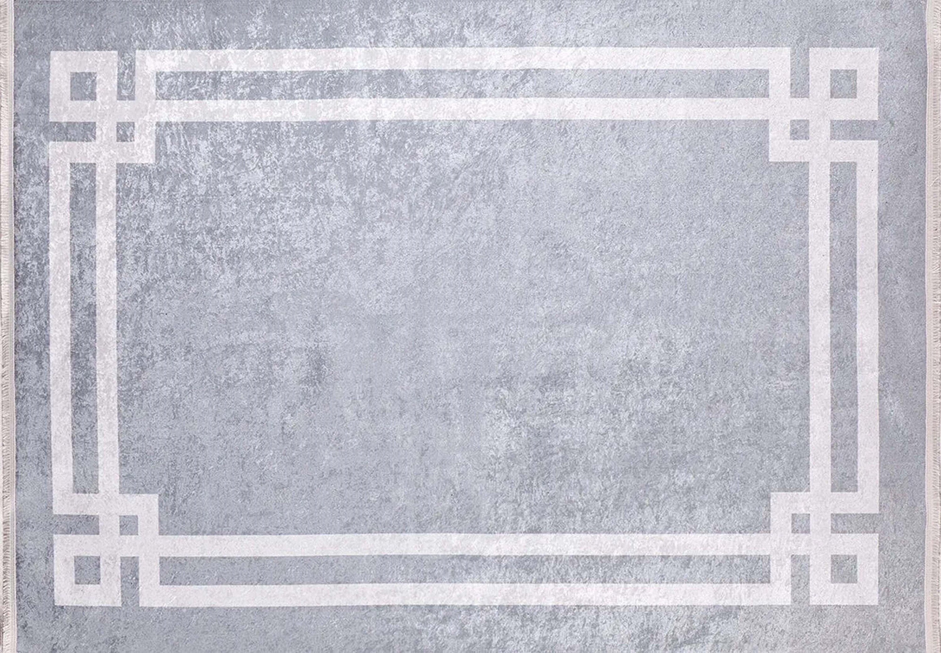 Geometrik Desenli Gri Halı - Pera Halı