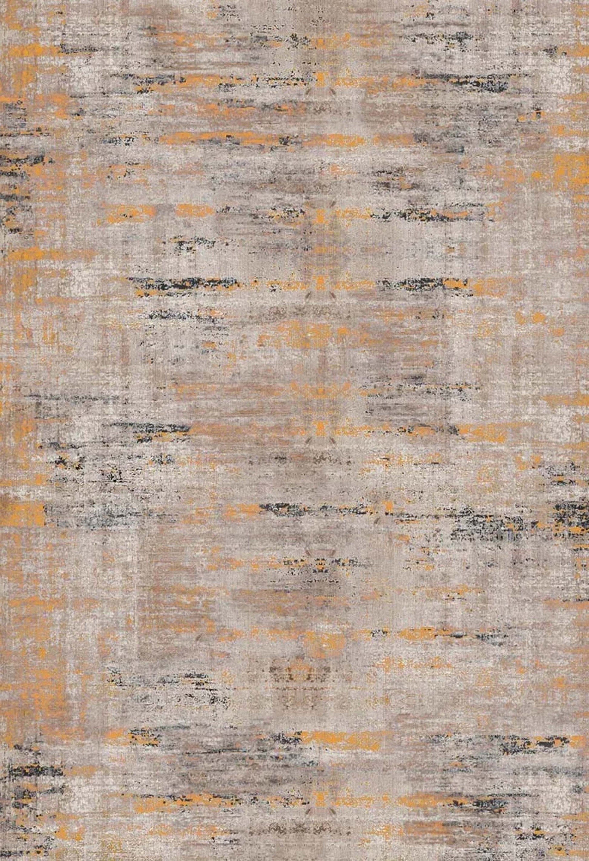 Abstract Desenli Turuncu Bej Modern Halı - Pera Halı