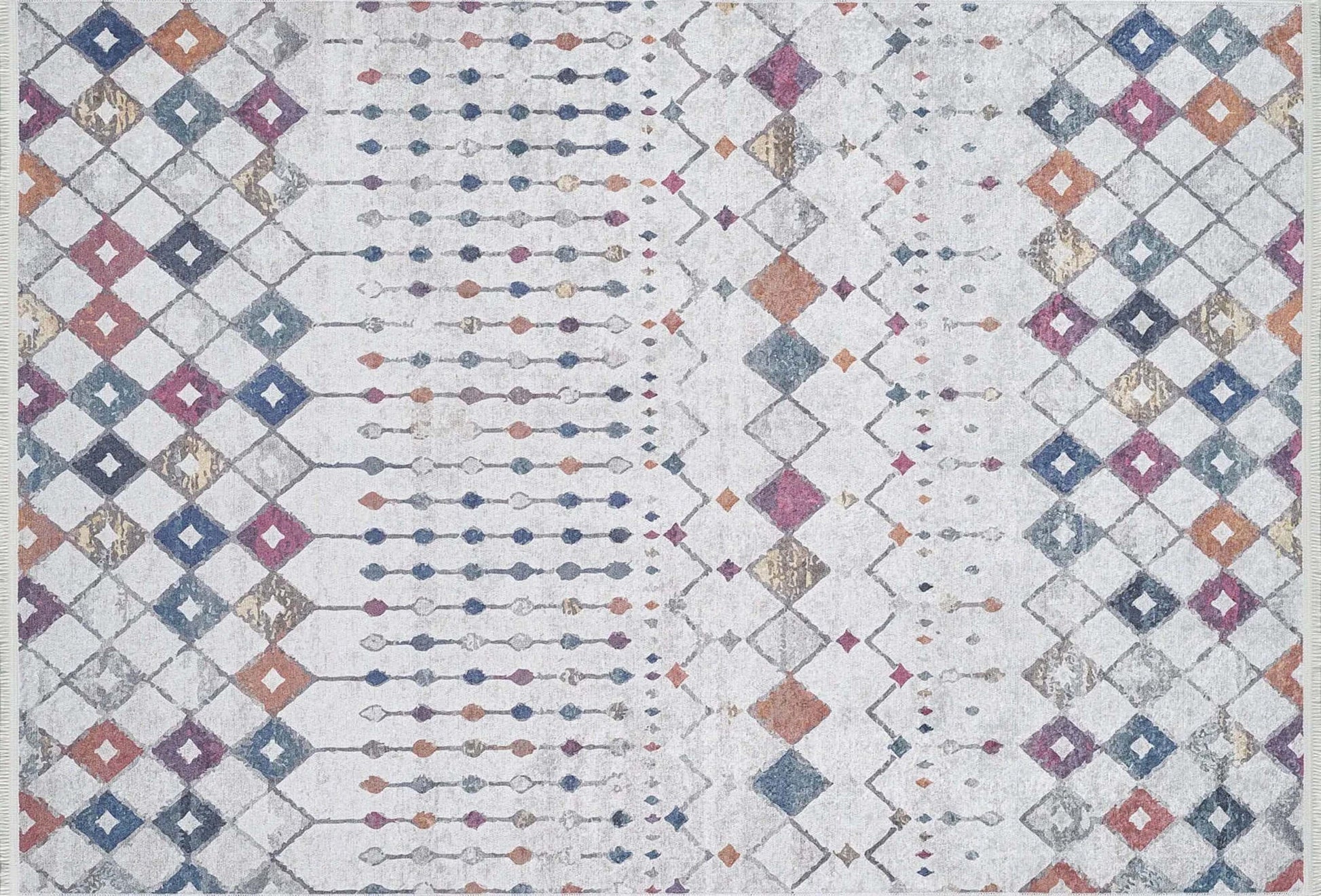 Açık Gri Renkli Geometrik Desenli Kilim Halı - Pera Halı