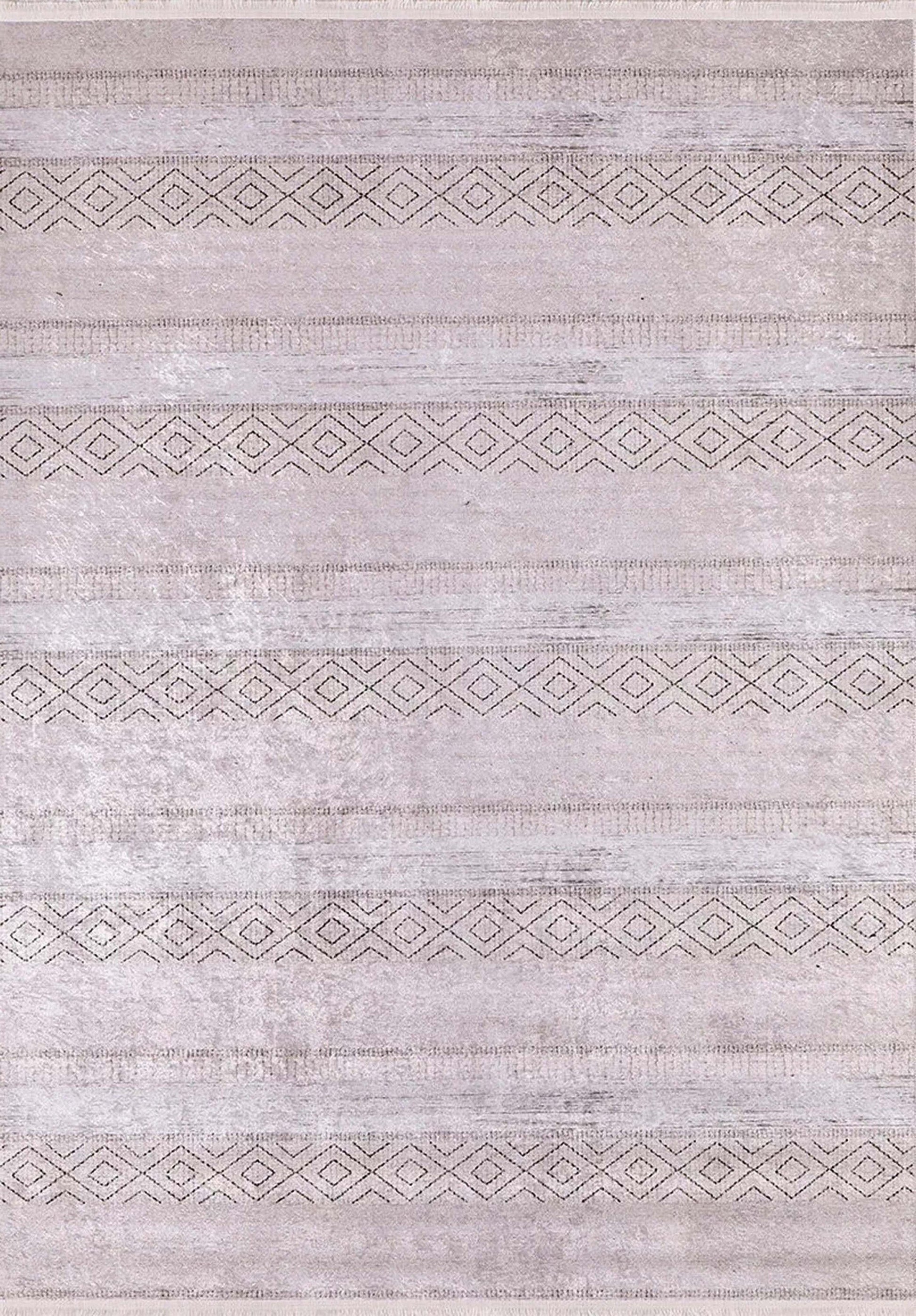 Pastel Pembe Gri Desenli Vintage Halı - Pera Halı