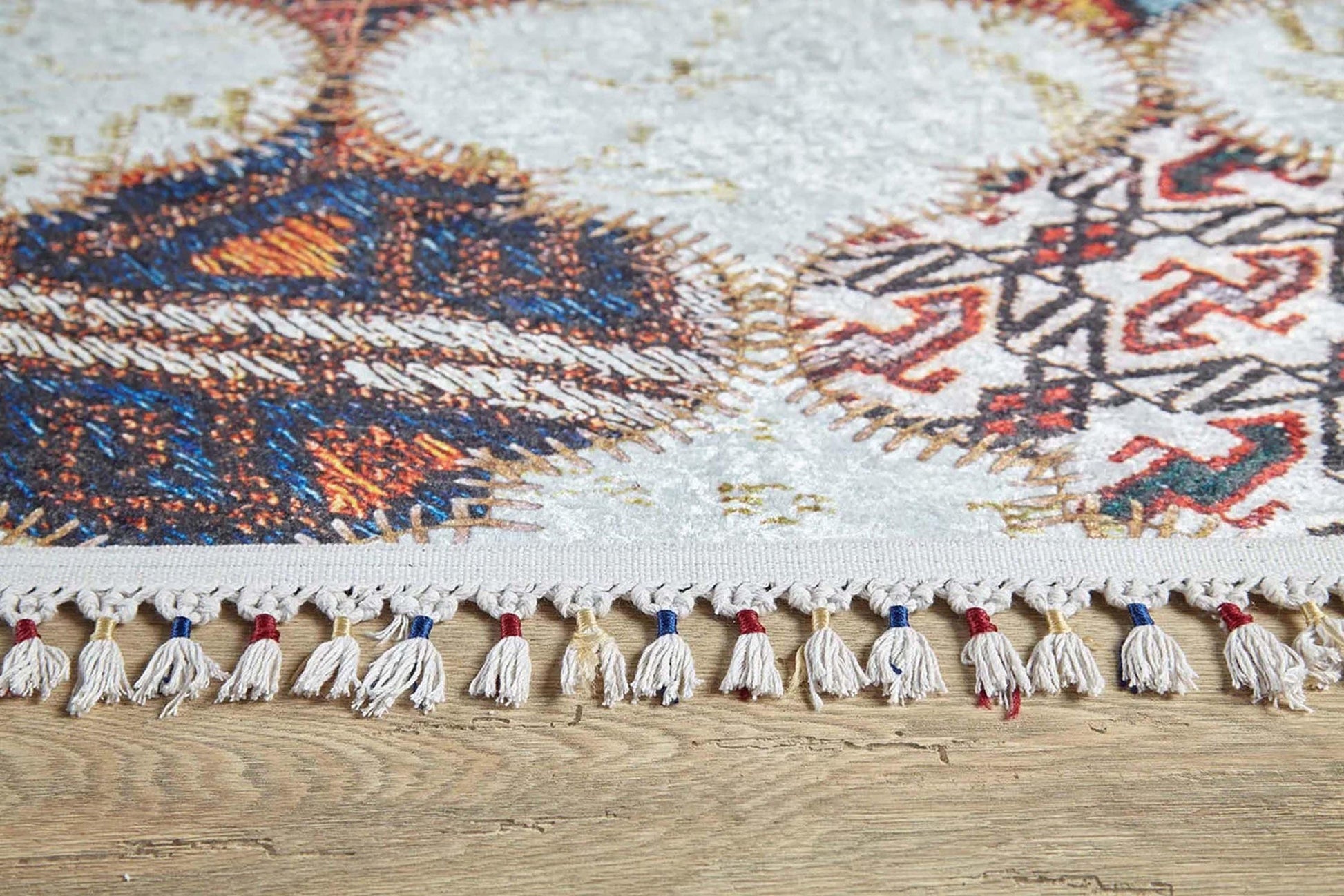 Fas Tarzı Renkli Petek Desenli Patchwork Halı