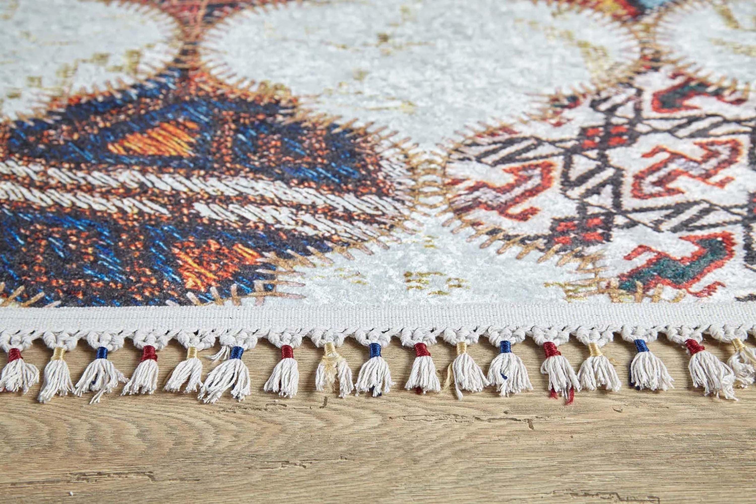 Fas Tarzı Renkli Petek Desenli Patchwork Halı