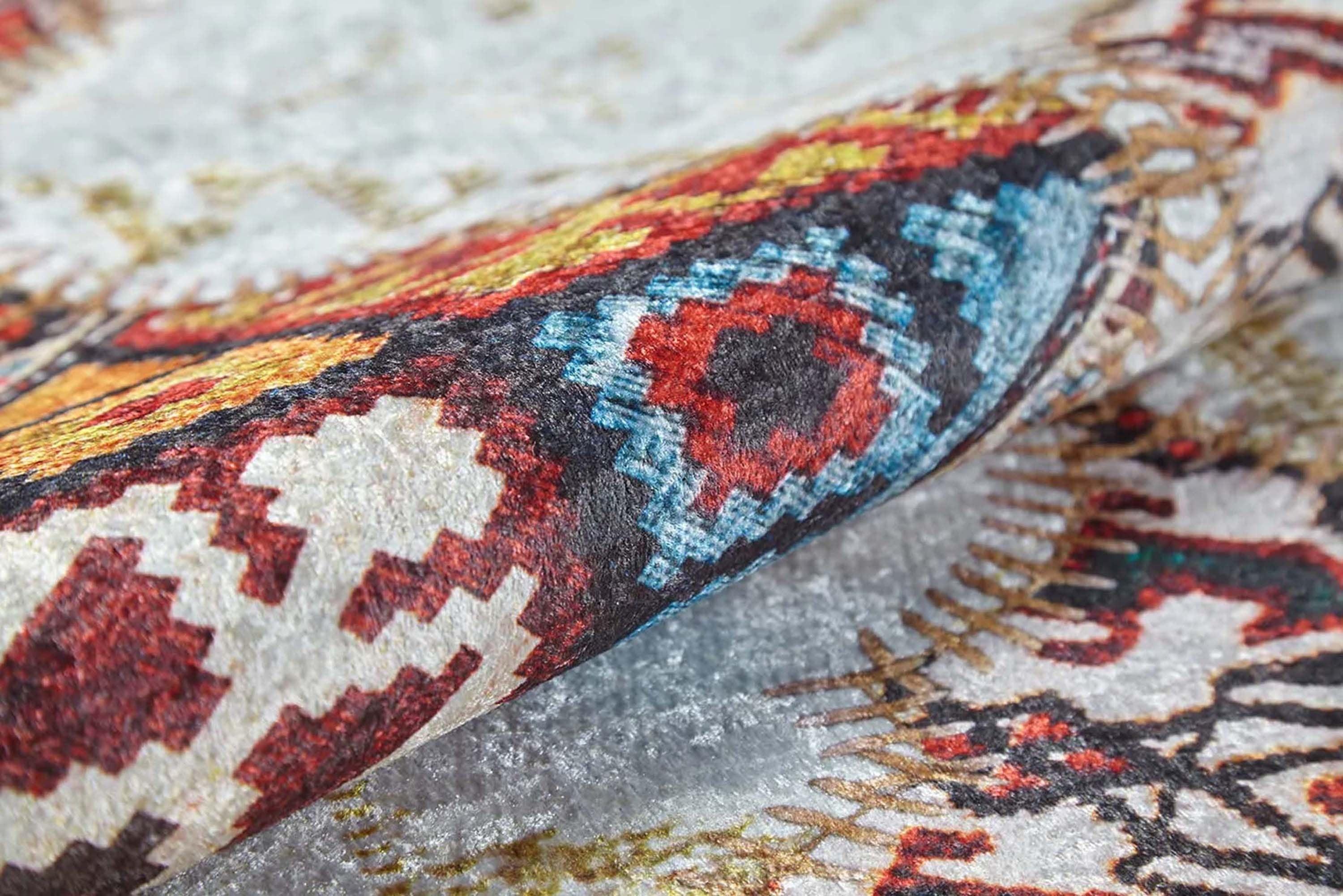 Fas Tarzı Renkli Petek Desenli Patchwork Halı