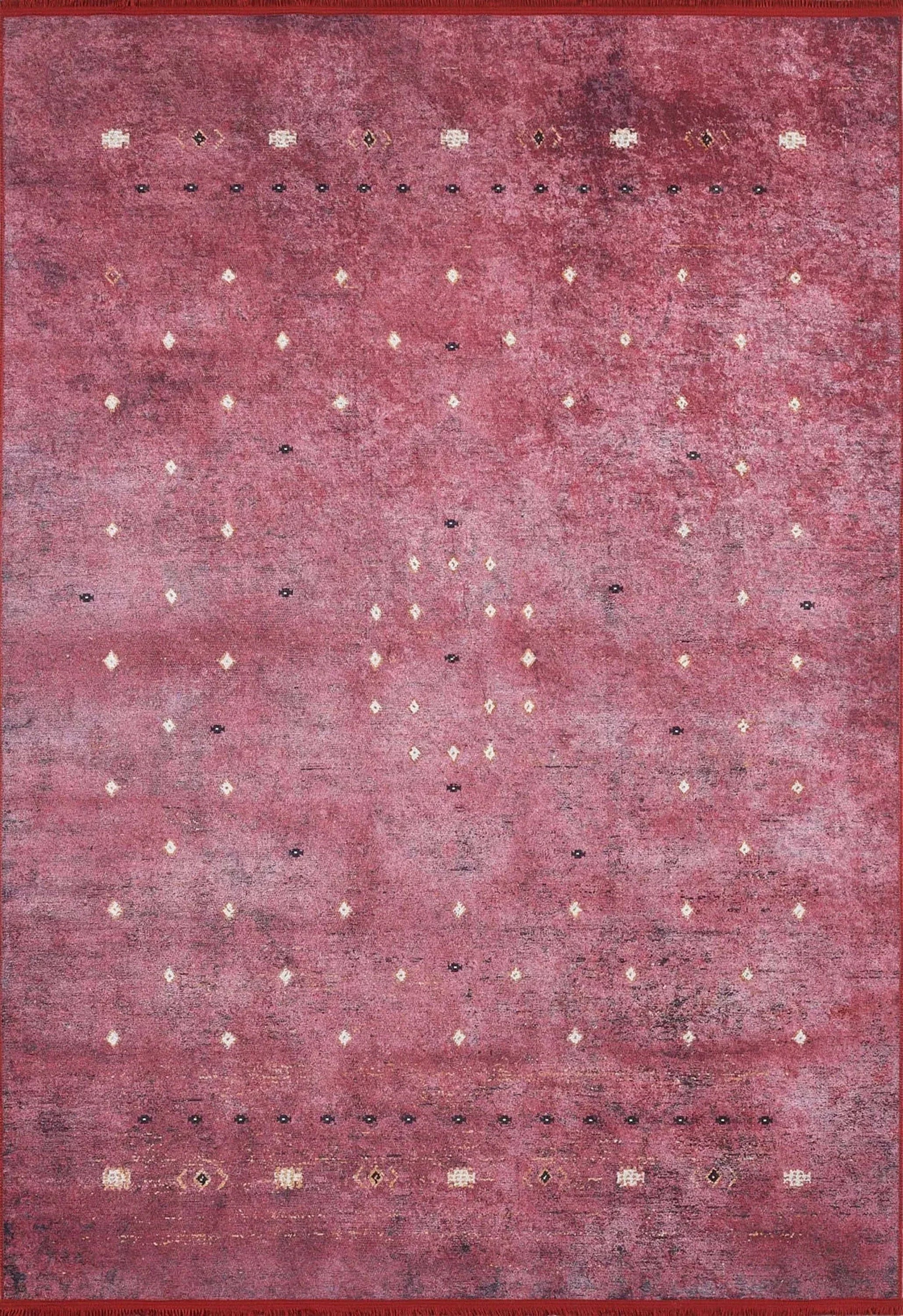 Kırmızı Kahverengi Uşak Desenli Kilim Halı