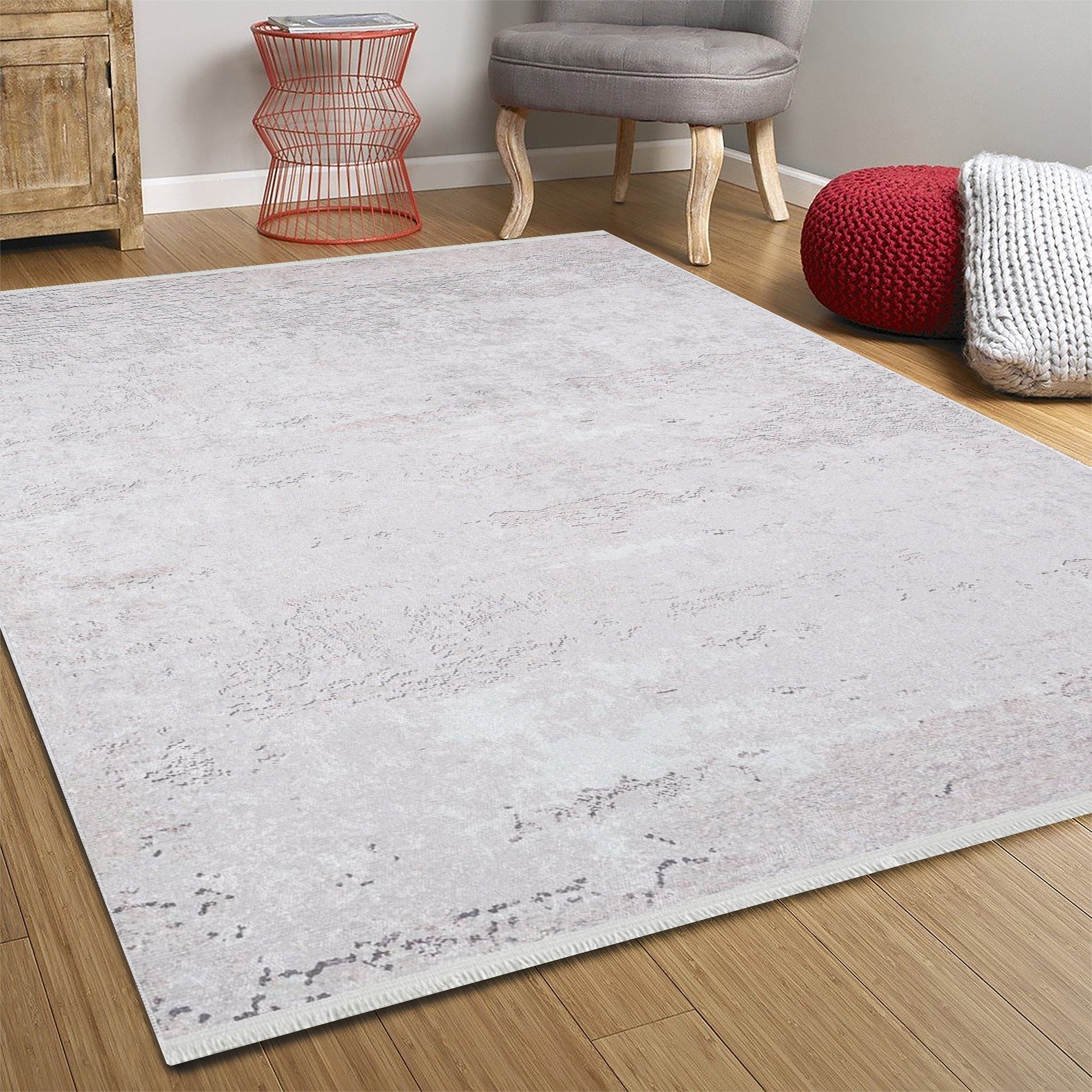 Soft Gri Bej Eskitme Desenli Halı - Pera Halı