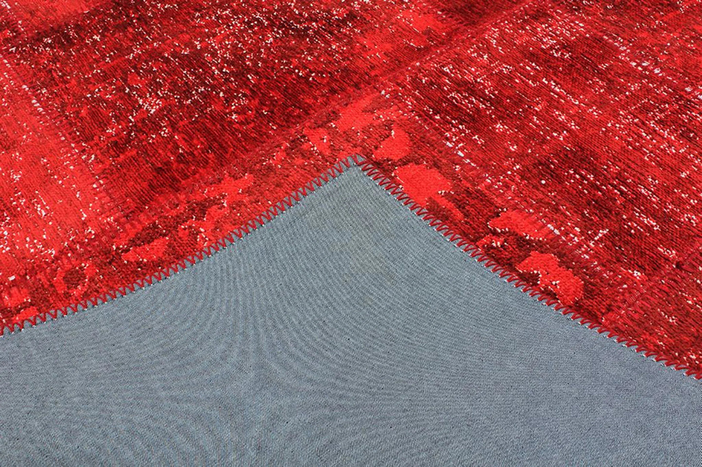 Eskitme Patchwork Kırmızı Halı - Pera Halı