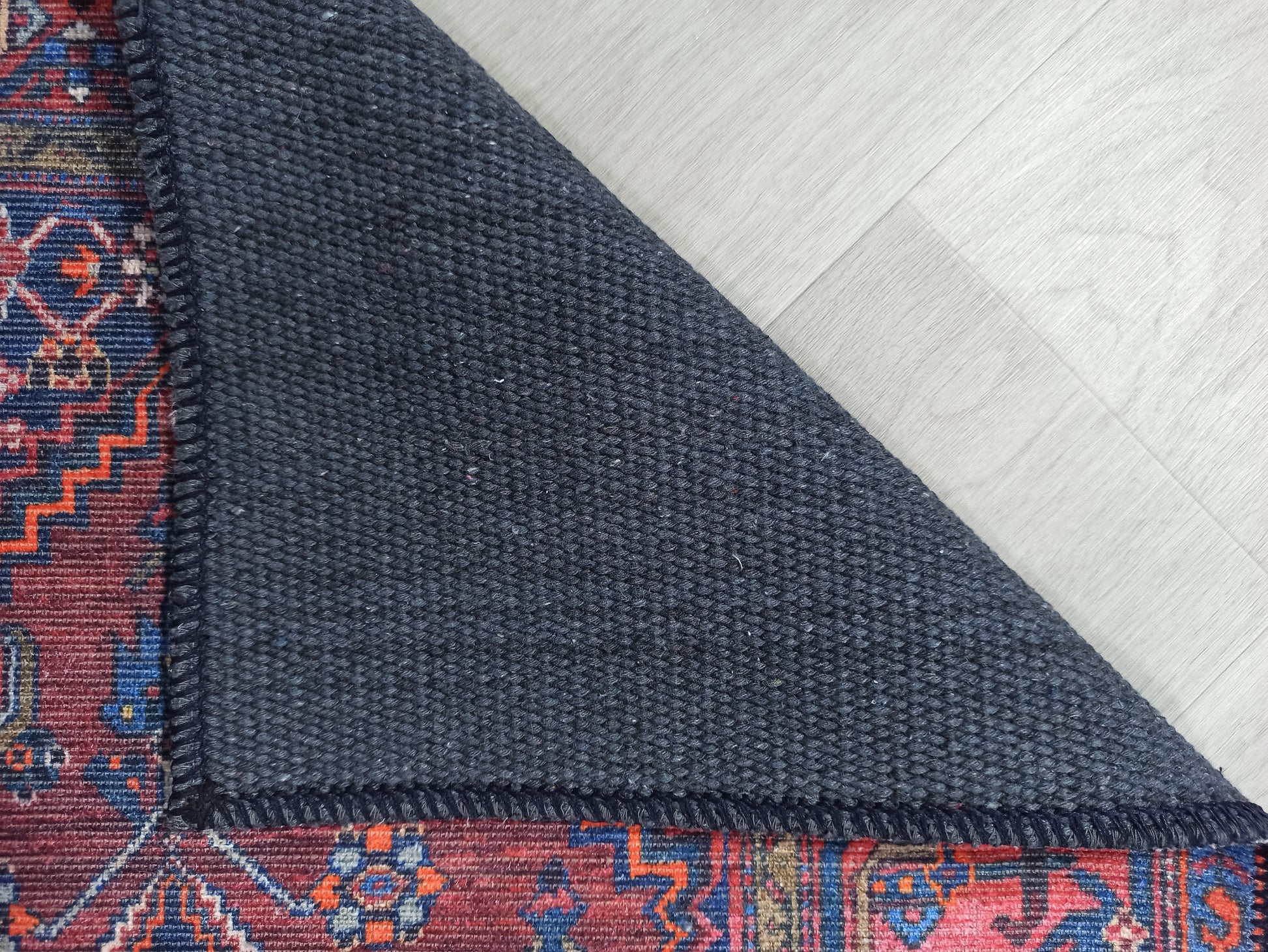 Kahverengi, Turuncu ve Lacivert Motifli Vintage Halı - Pera Halı