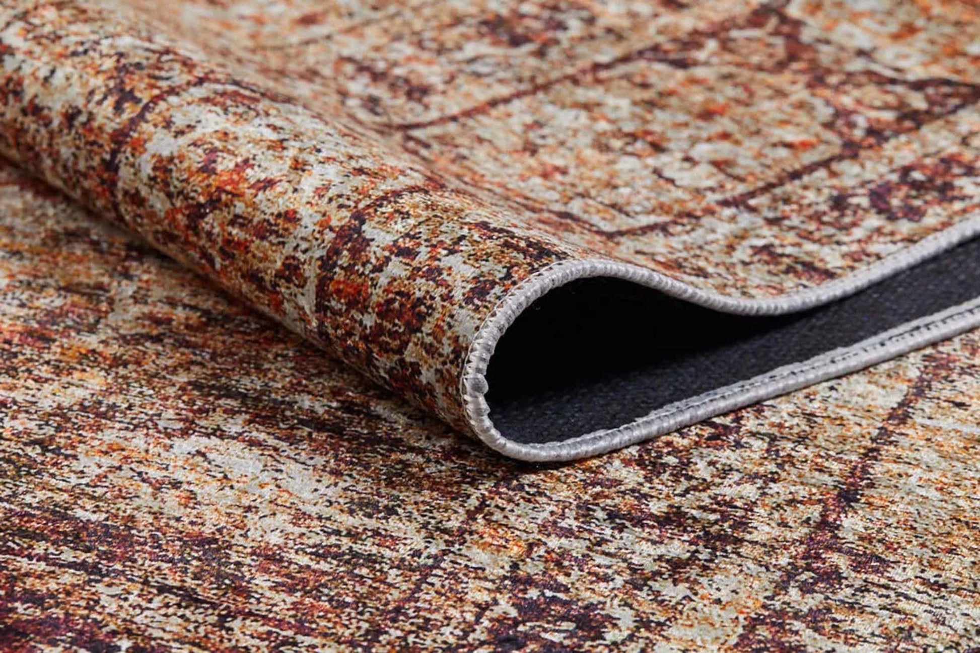 Eskitme Kırmızı Bej Halı