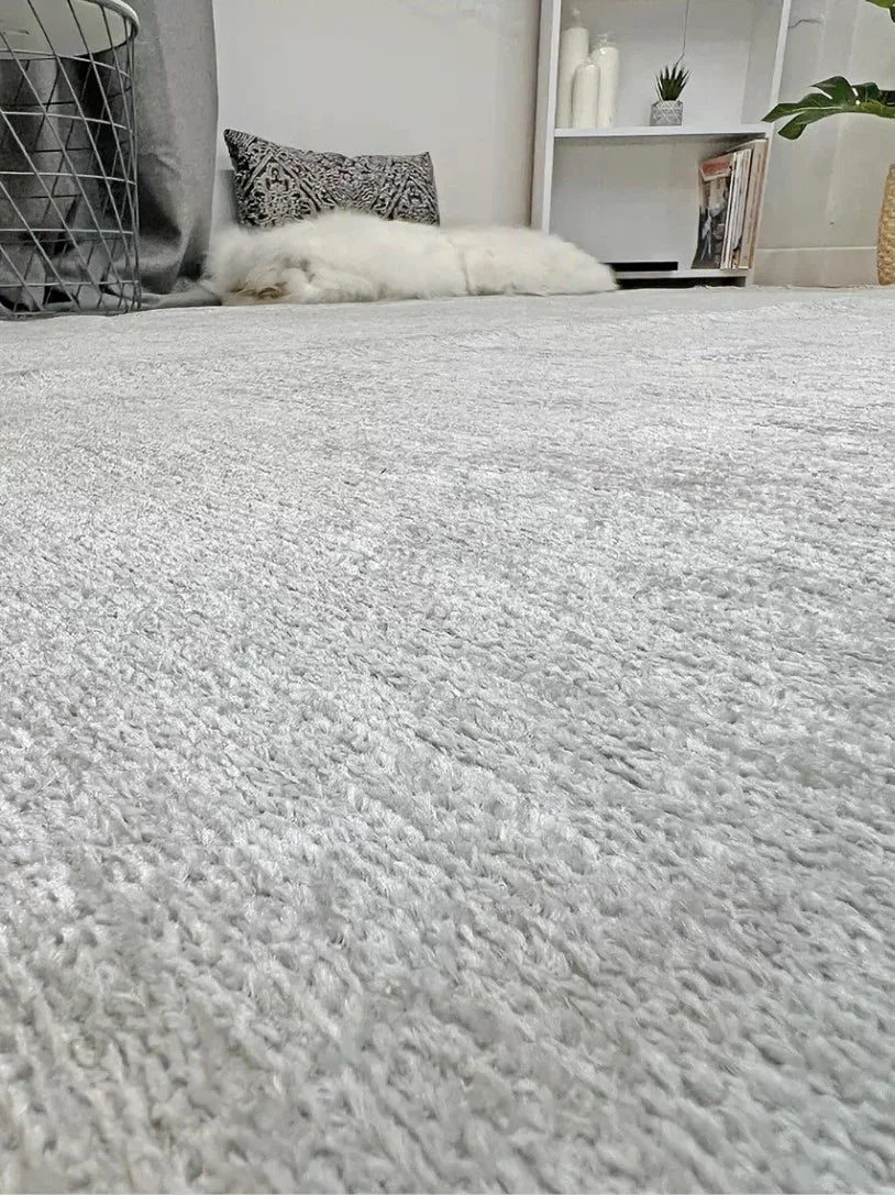 Gri Gümüş Düz Yıkanabilir Antibakteriyel Halı