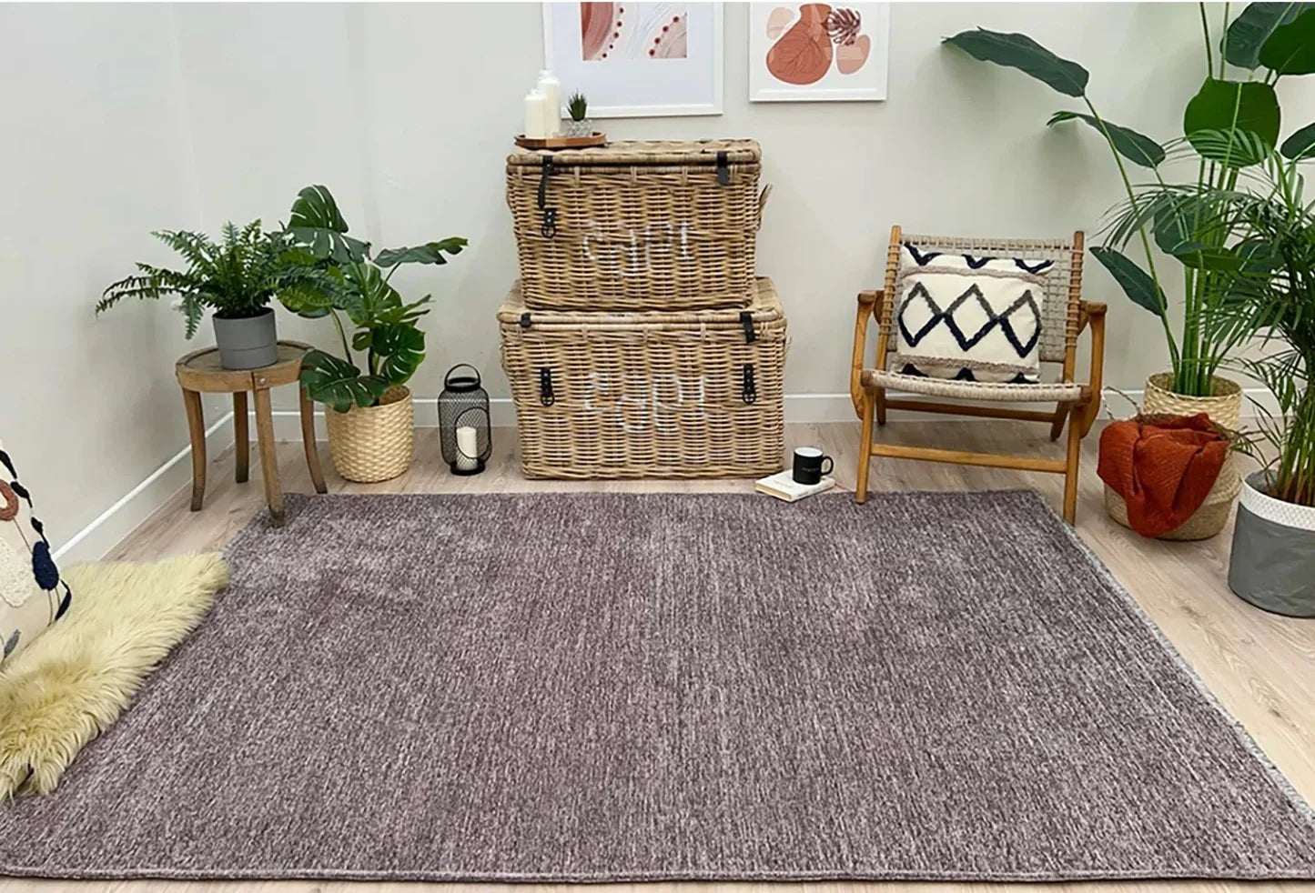 Gri Siyah Modern Düz Yıkanabilir Antibakteriyel Halı