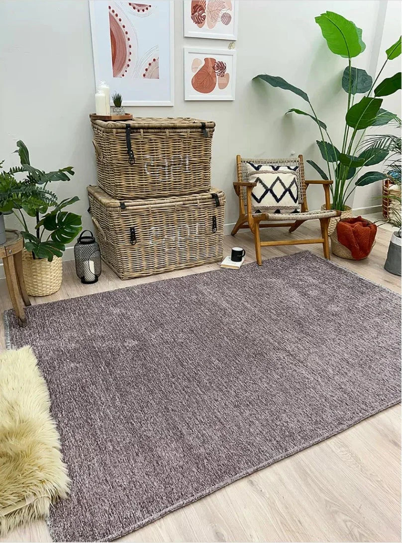 Gri Siyah Modern Düz Yıkanabilir Antibakteriyel Halı