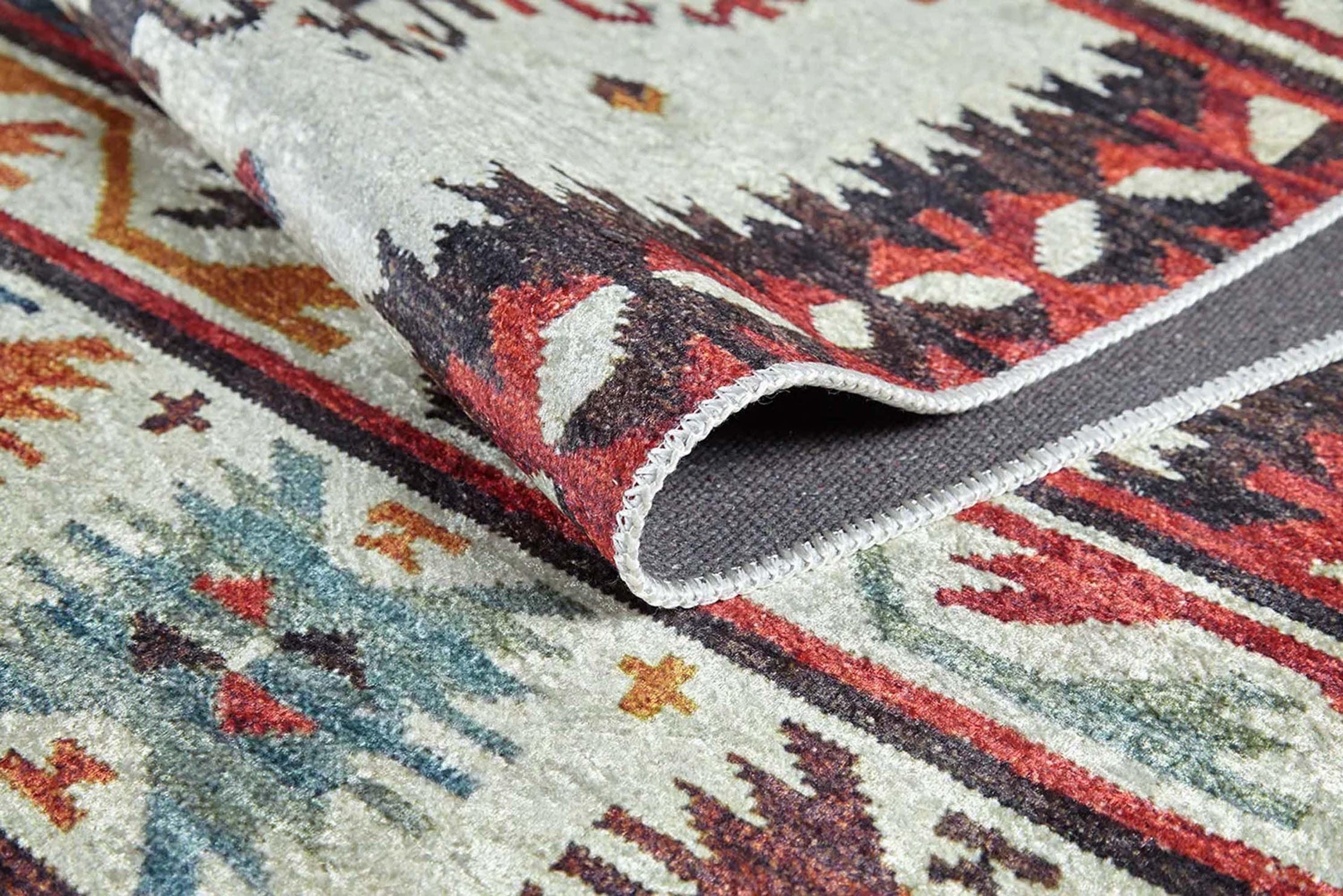 Güneybatı Aztek Desenli Renkli Kilim Halı