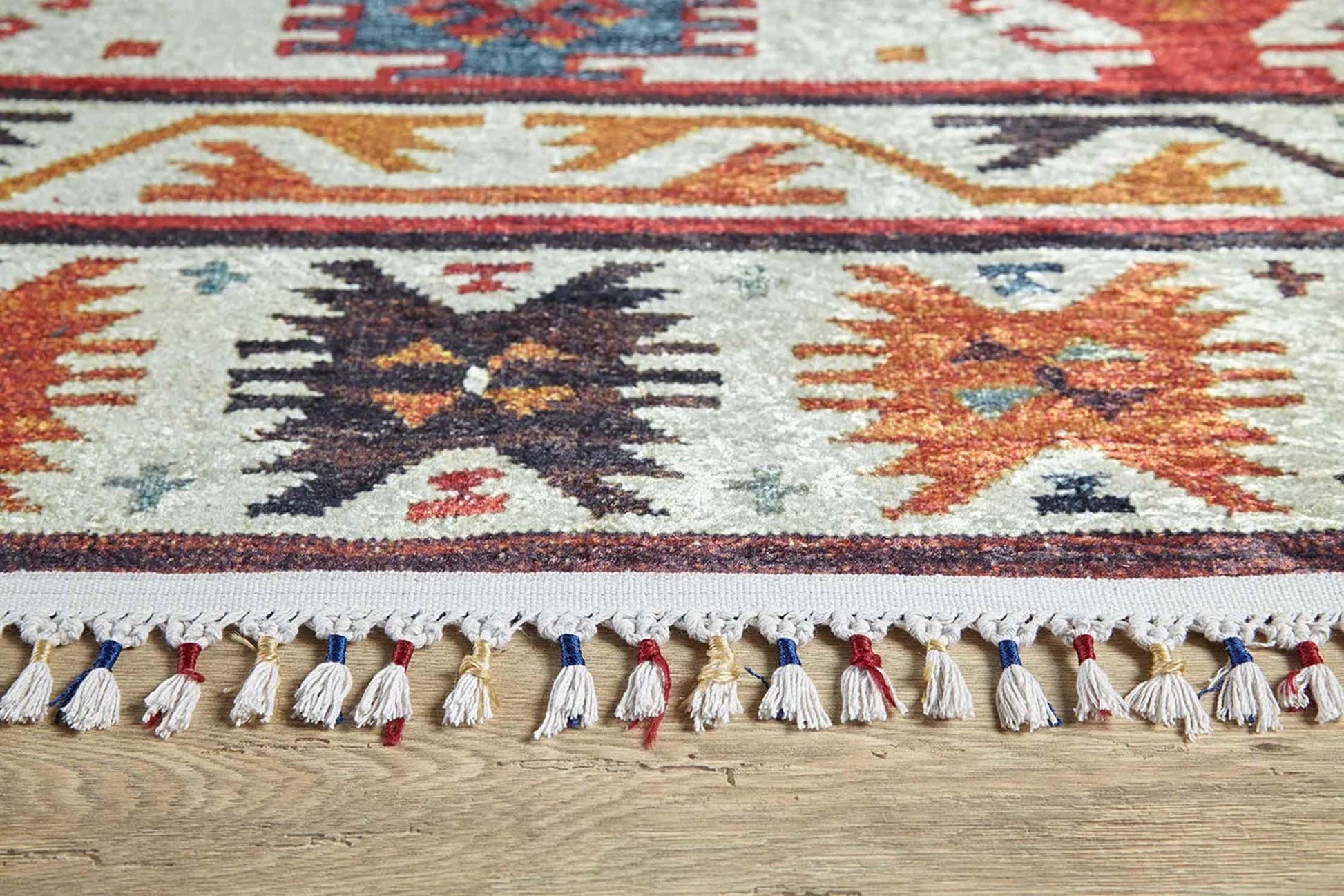 Güneybatı Aztek Desenli Renkli Kilim Halı