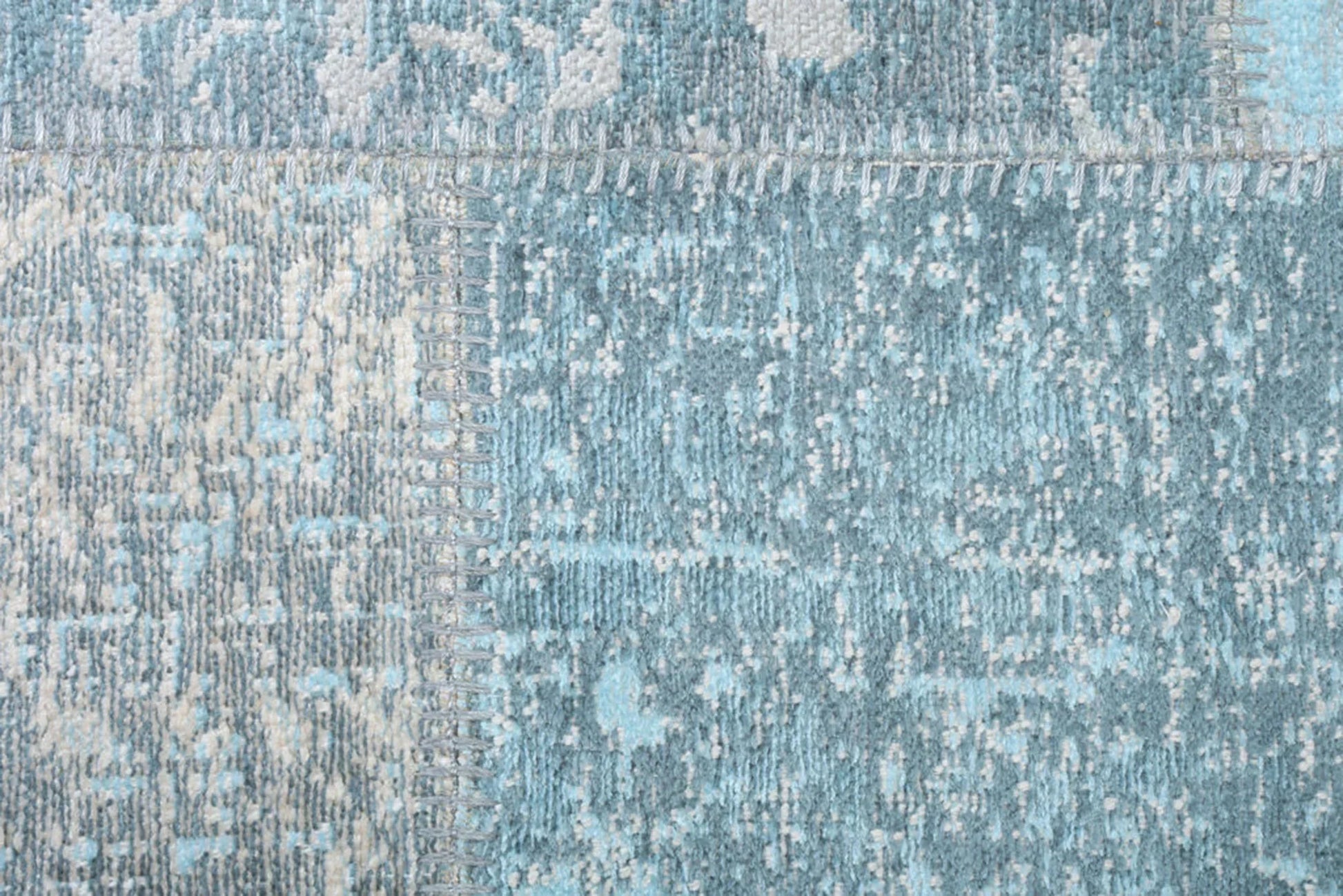 Eskitme Patchwork Açık Gökyüzü Mavi Halı