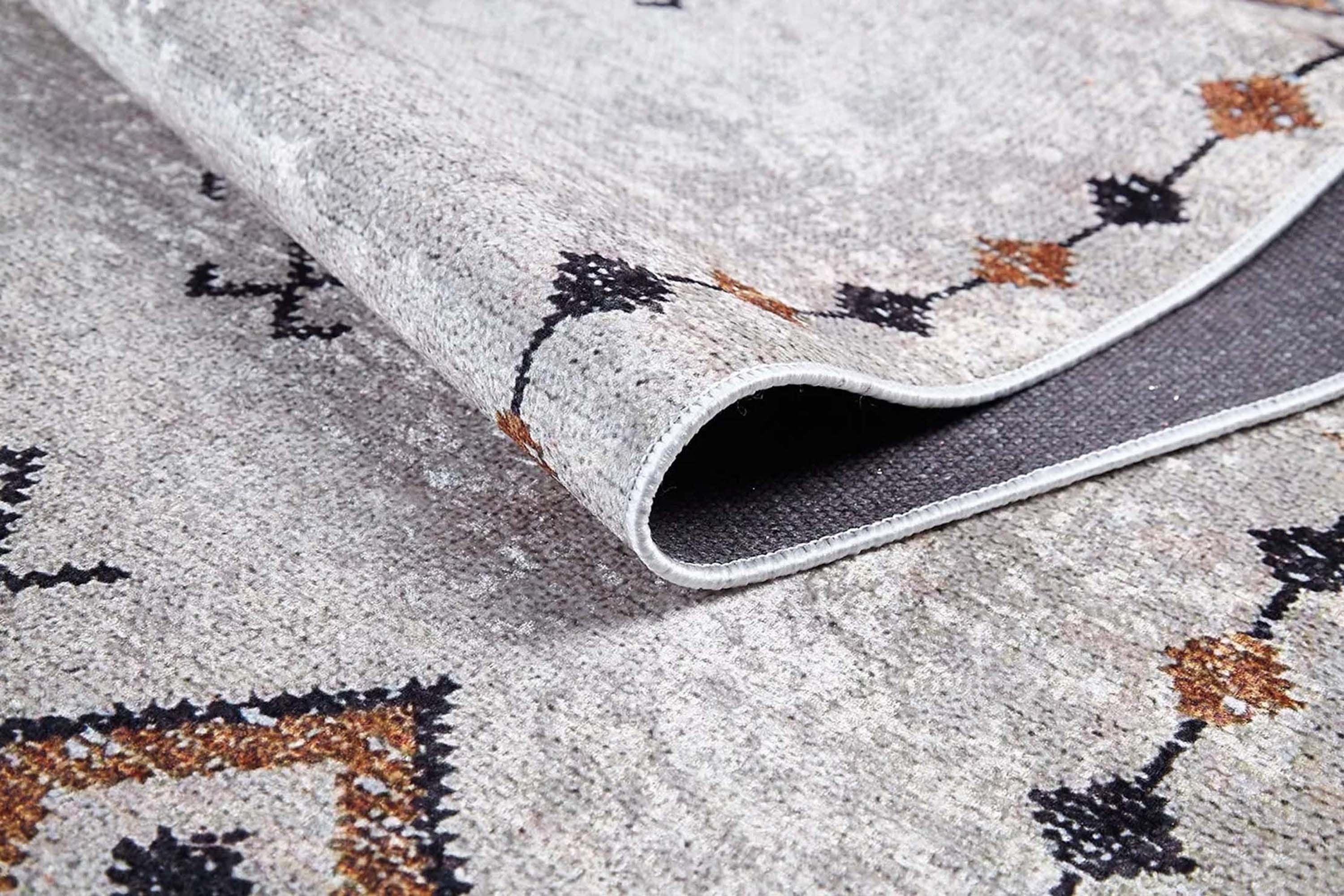 Bej Kırmızı Madalyon Desenli Anadolu Halı