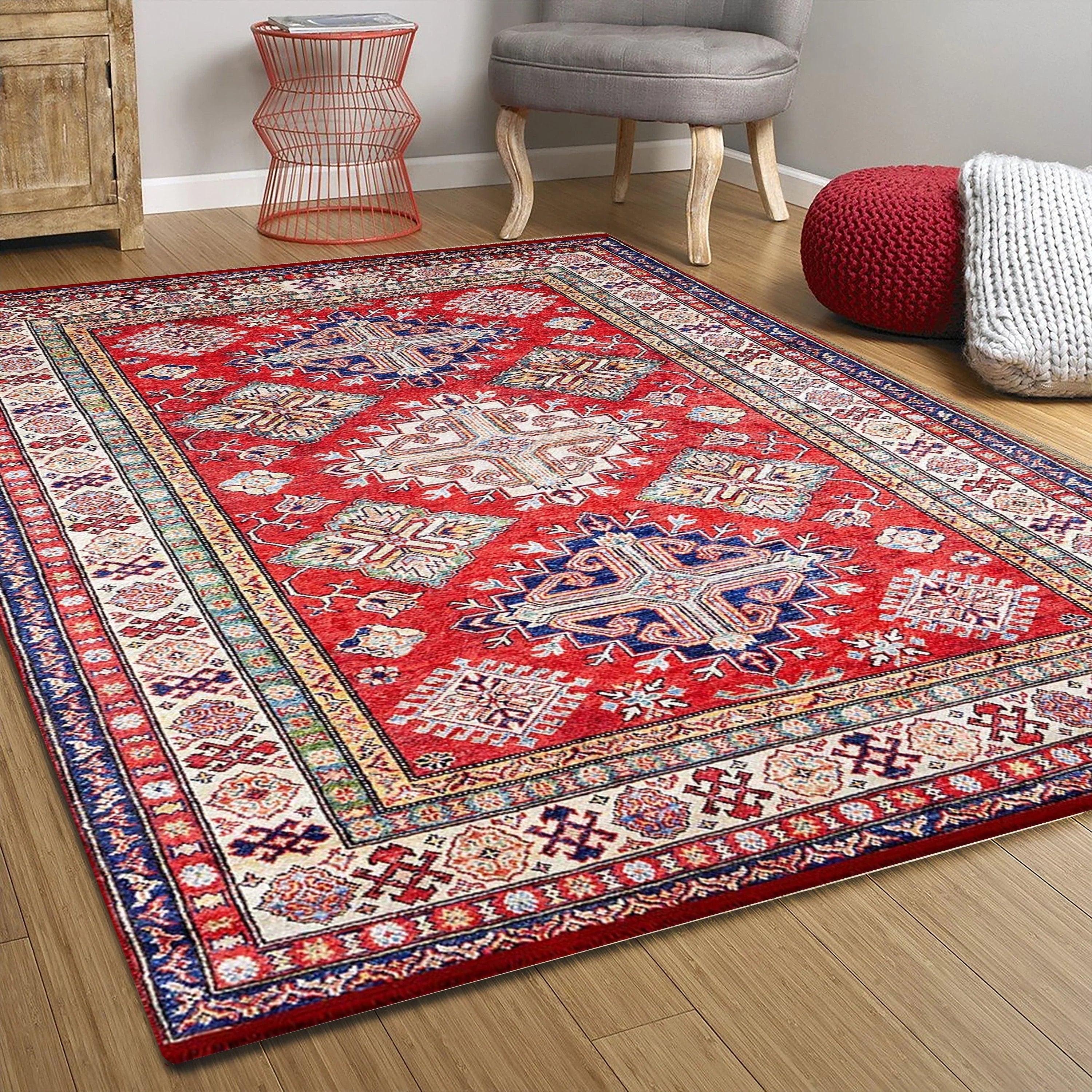 Kırmızı Bej Anadolu Kilim Halı