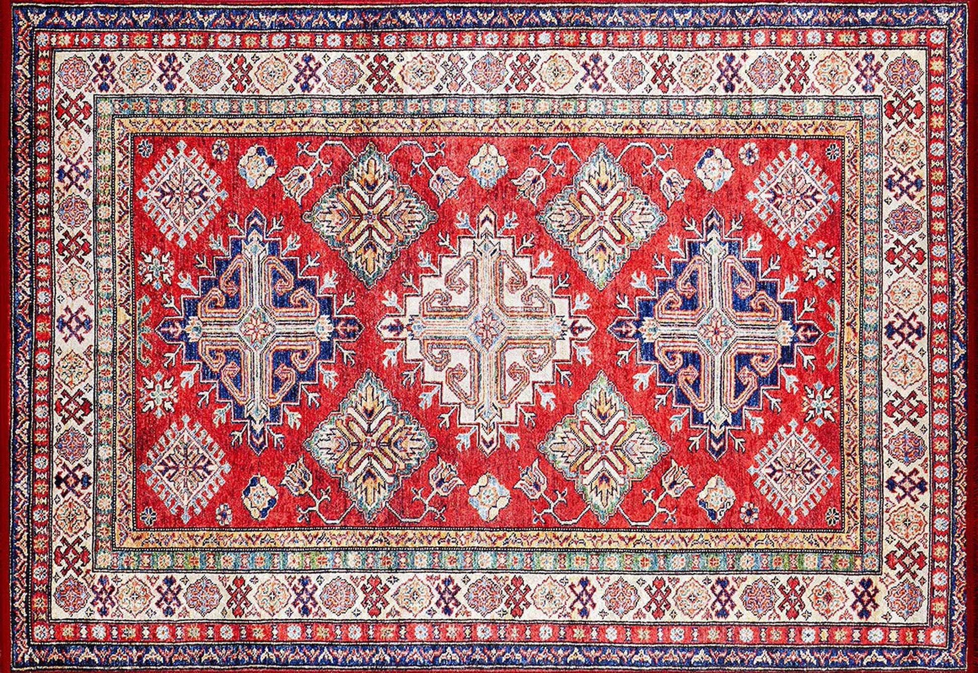 Kırmızı Bej Anadolu Kilim Halı