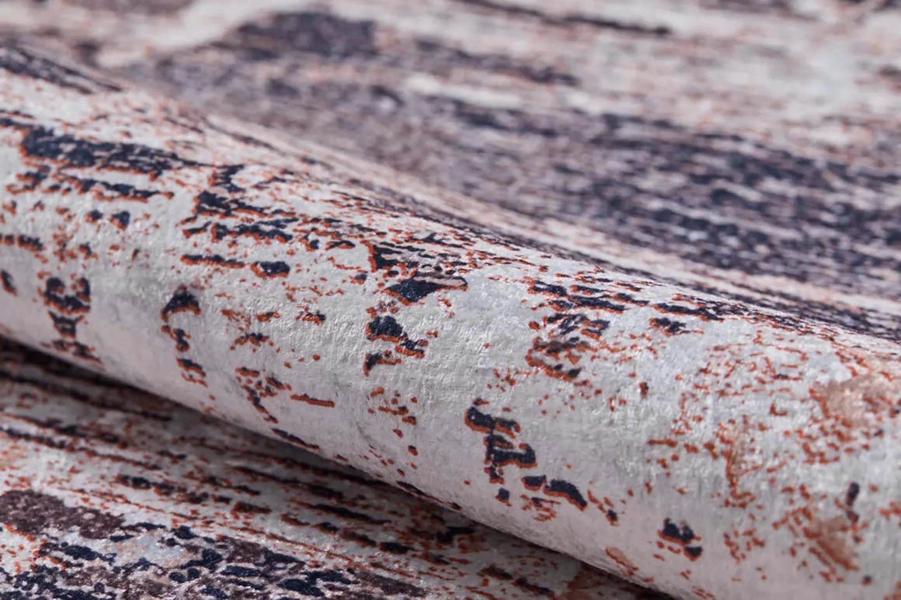 Eskitme Pudra Pembe & Yeşil Abstract Halı