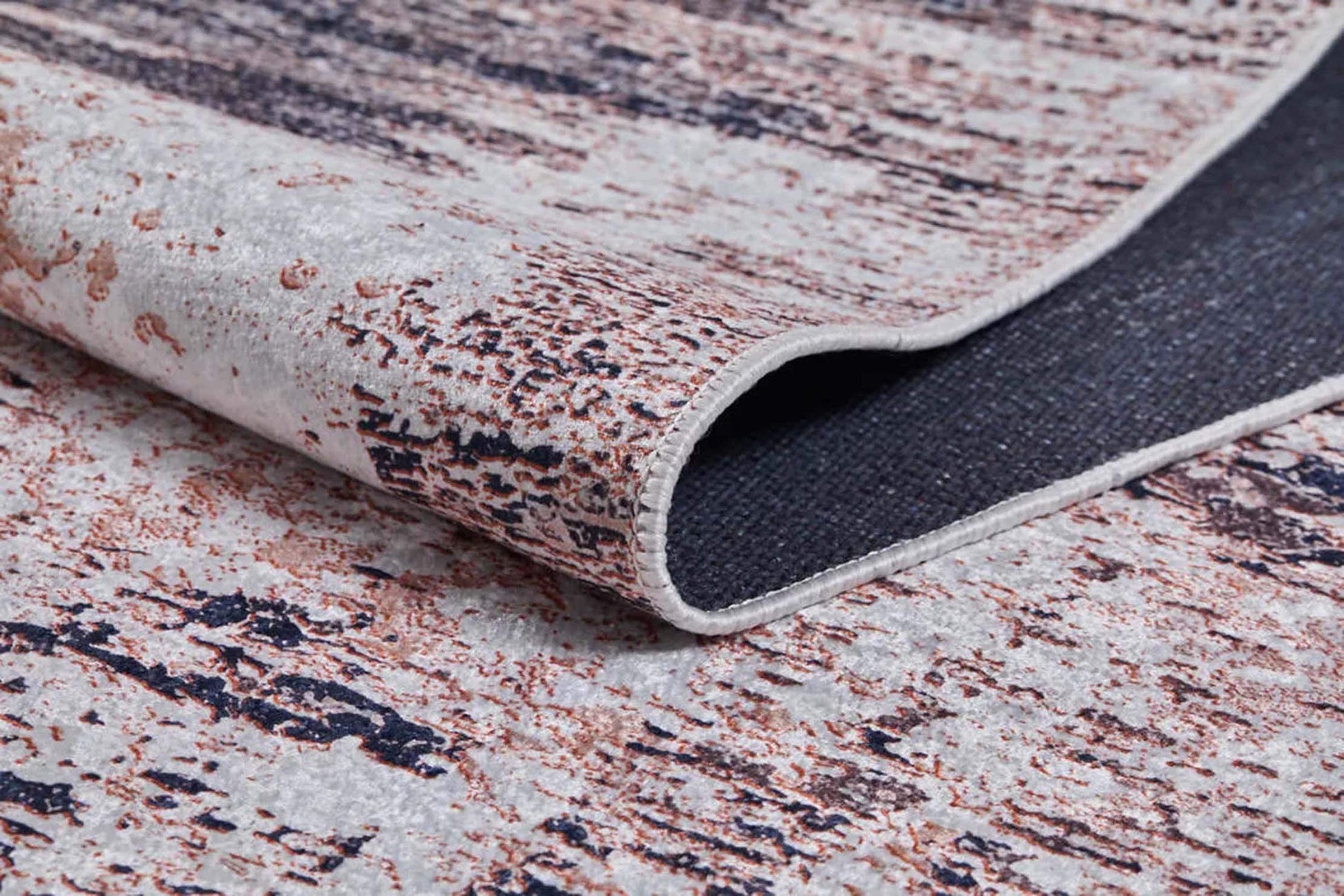 Eskitme Pudra Pembe & Yeşil Abstract Halı