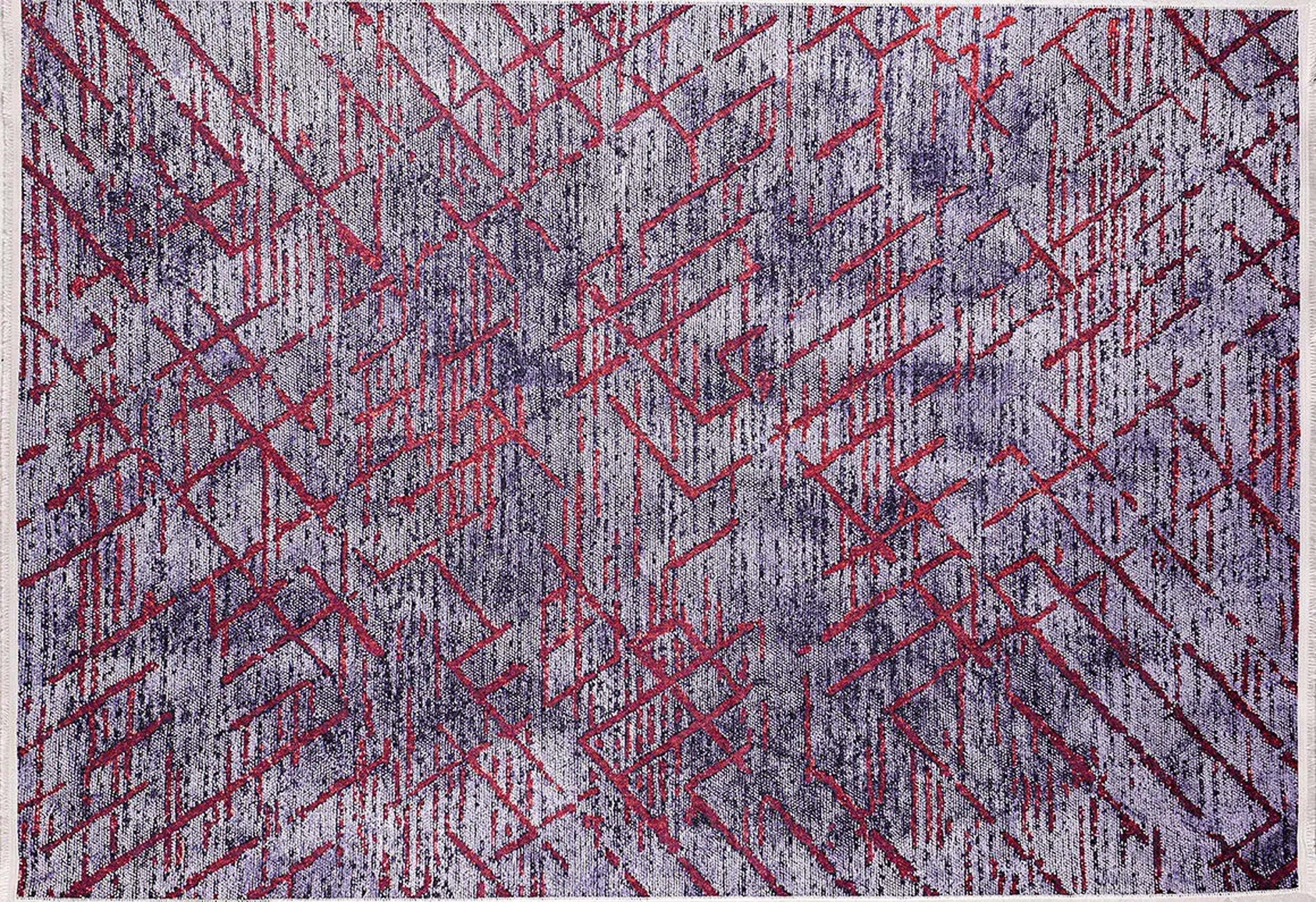 Eskitme Lacivert Kırmızı Bohem Halı