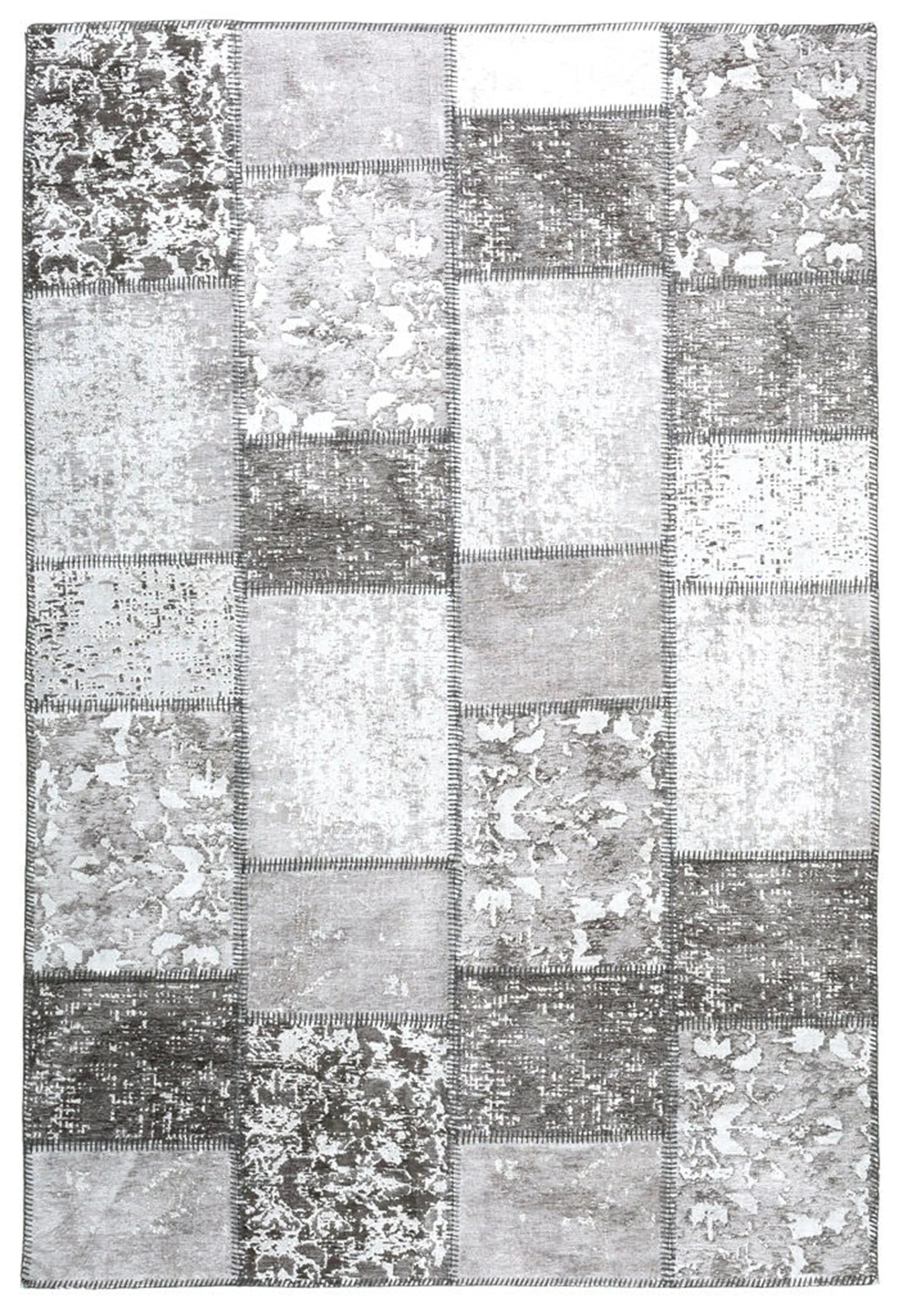 Eskitme Patchwork Açık Gri Halı - Pera Halı