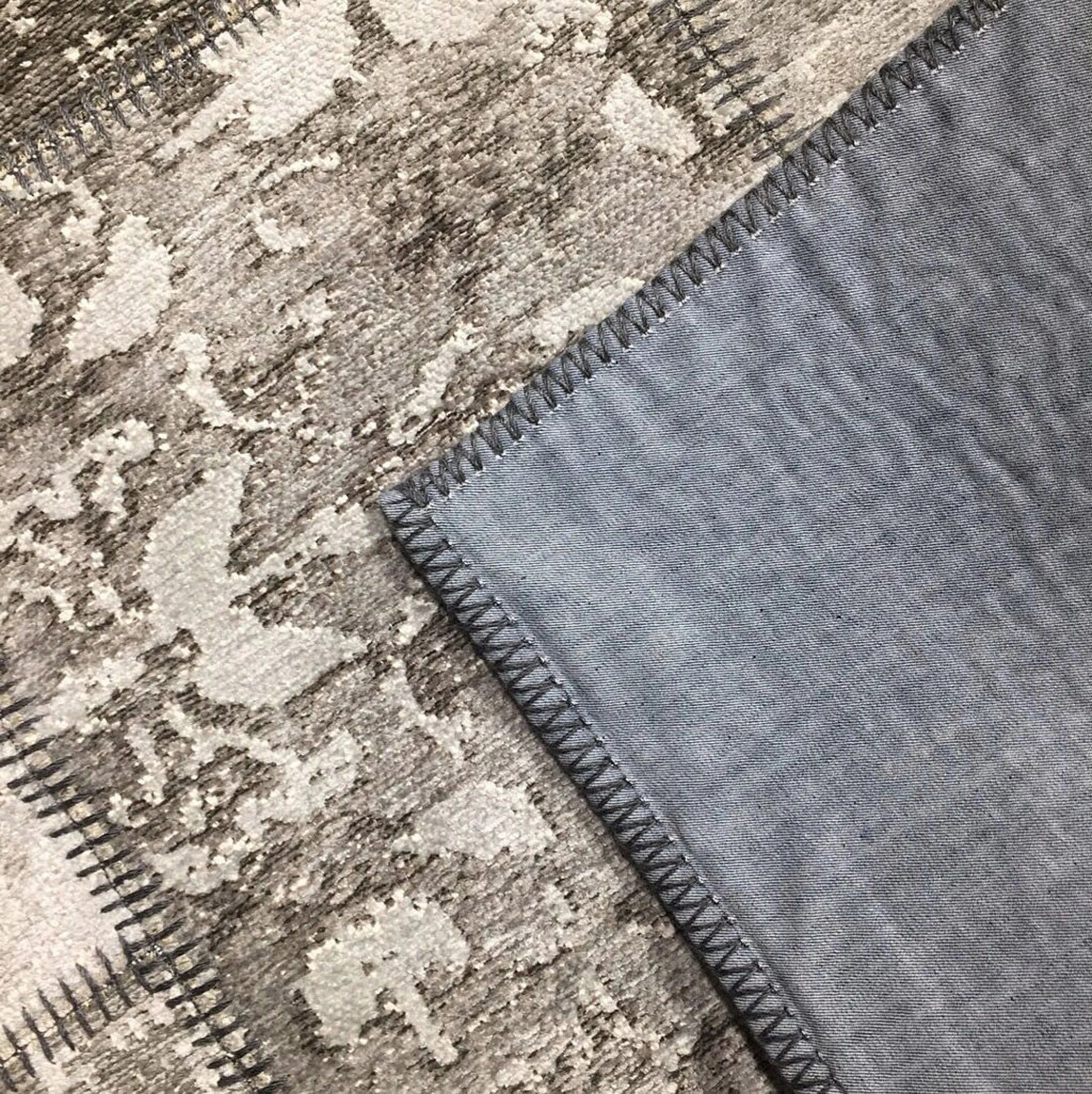 Eskitme Patchwork Açık Gri Halı - Pera Halı