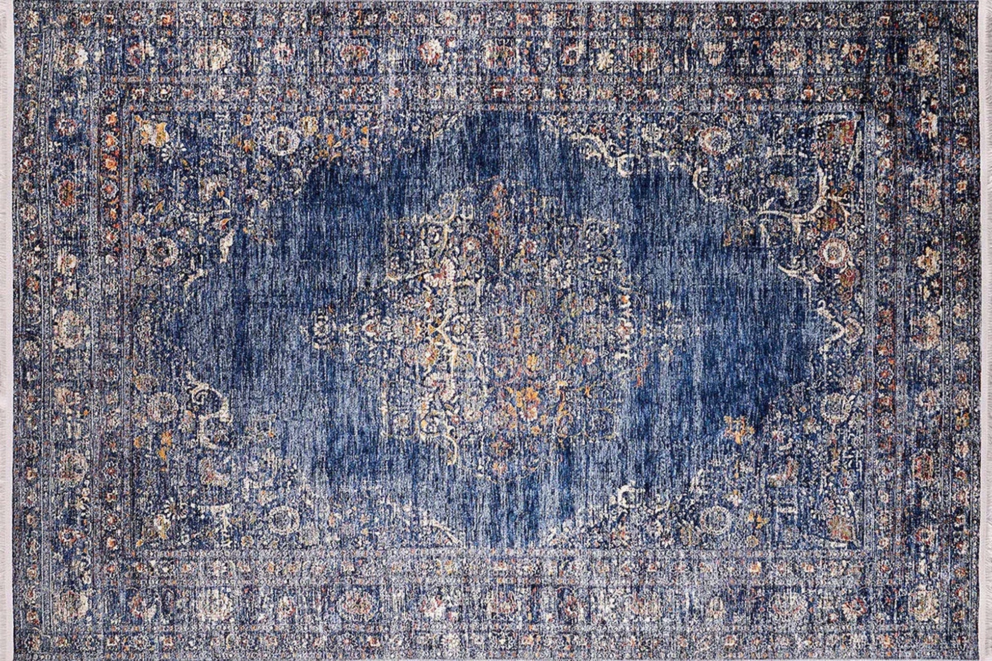 Mavi Madalyon Desenli Halı - Pera Halı