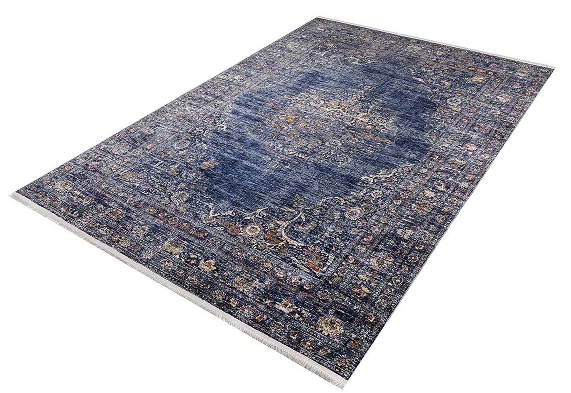 Mavi Madalyon Desenli Halı - Pera Halı