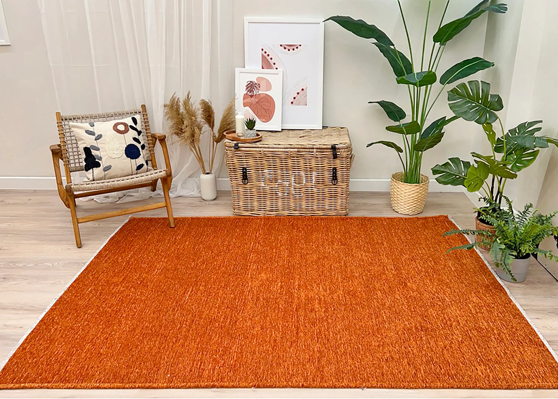 Turuncu Düz Yıkanabilir Antibakteriyel Halı