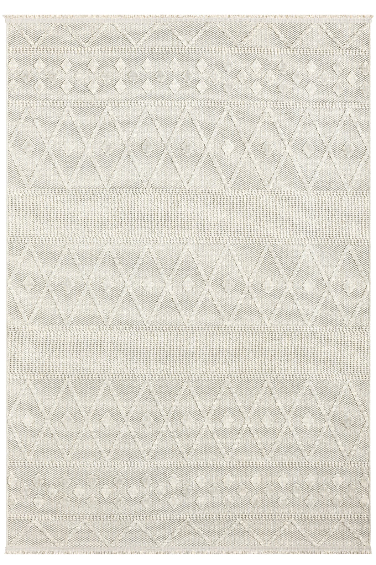 Krem Renk Baklava Desenli Yumuşak Halı