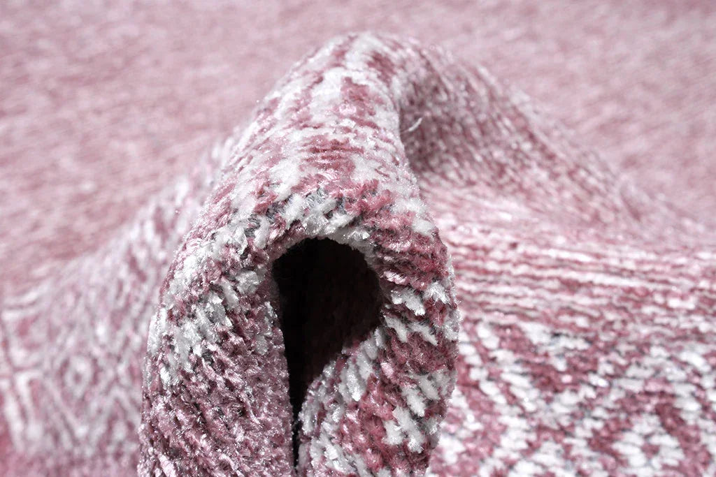 Pembe Modern Yıkanabilir Antibakteriyel Salon Halısı