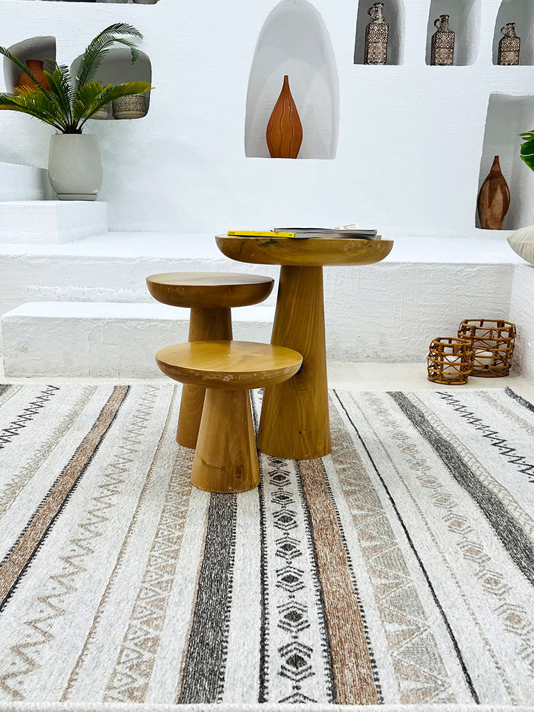 Gri Siyah ve Beyaz Bej Modern İskandinav Yıkanabilir Halı