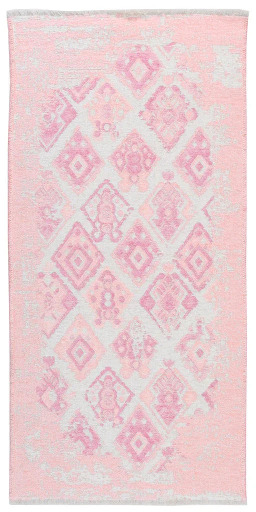 Pembe Çift Taraflı Modern Vintage Yıkanabilir Antibakteriyel Halı