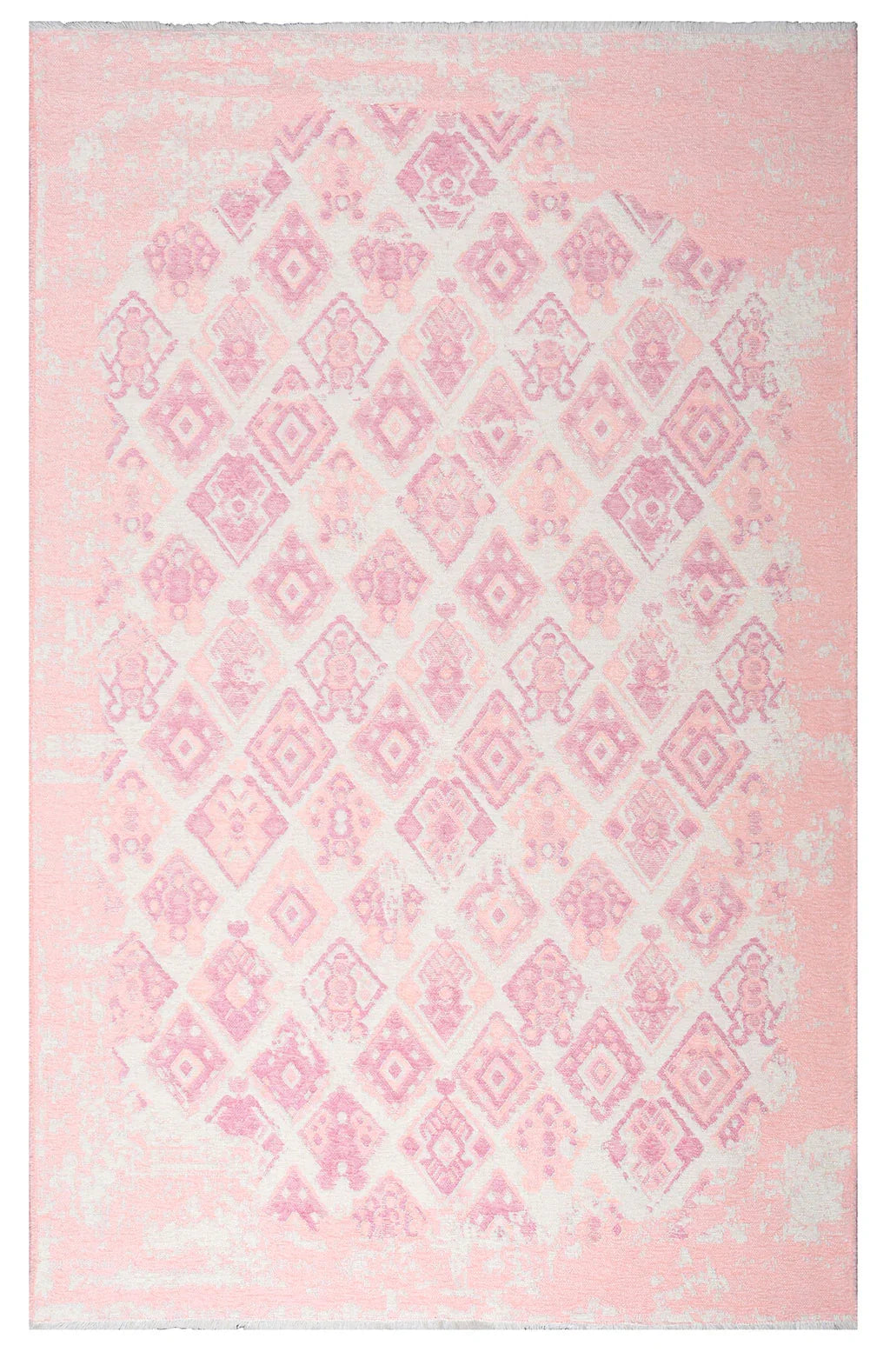 Pembe Çift Taraflı Modern Vintage Yıkanabilir Antibakteriyel Halı
