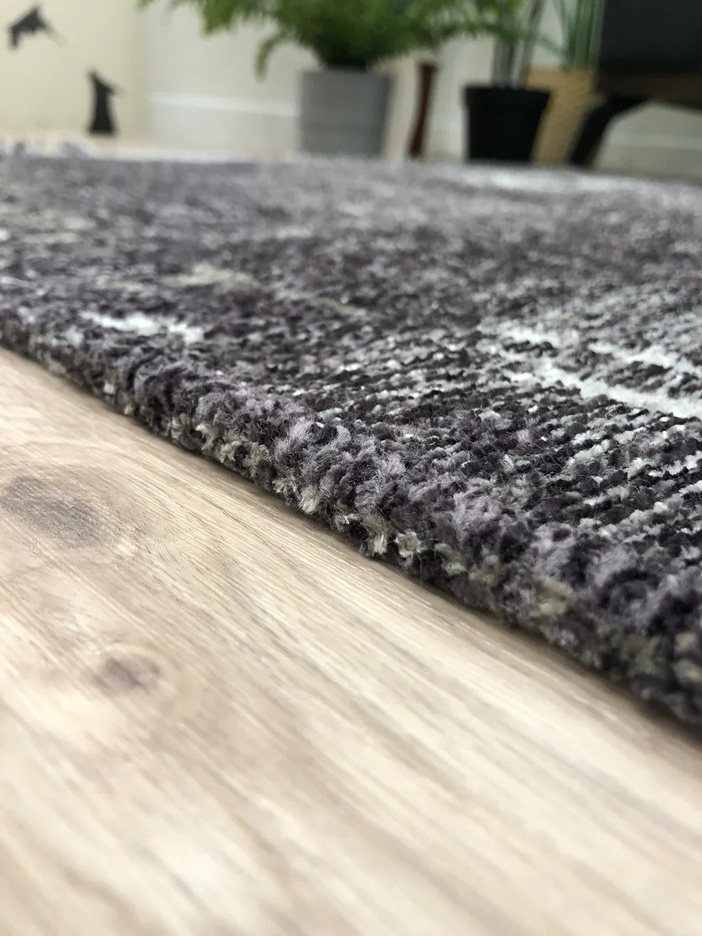 Gri Siyah Çift Taraflı Modern Yıkanabilir Antibakteriyel Halı