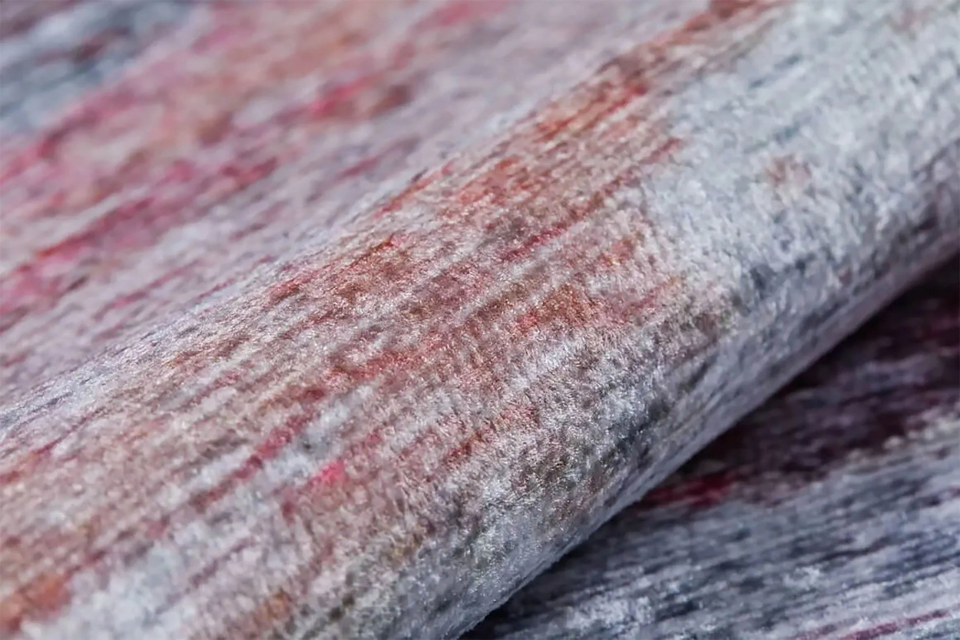 Canlı Kırmızı ve Gri Modern Soyut Sanat Halısı