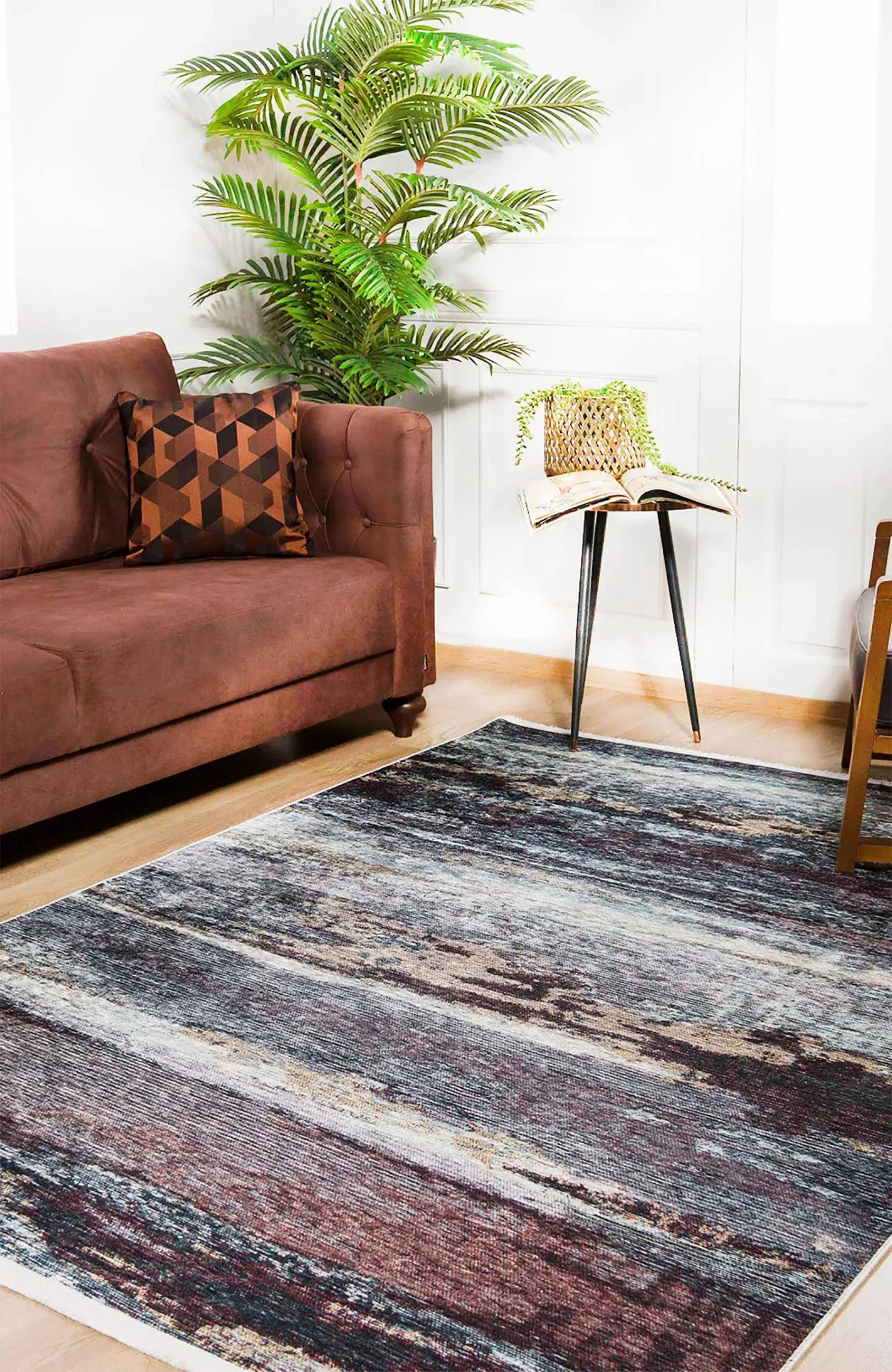 Siyah Kahverengi Modern Halı