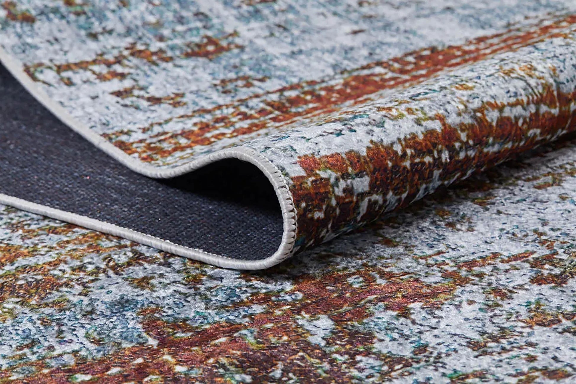 Gri Turuncu Modern Halı