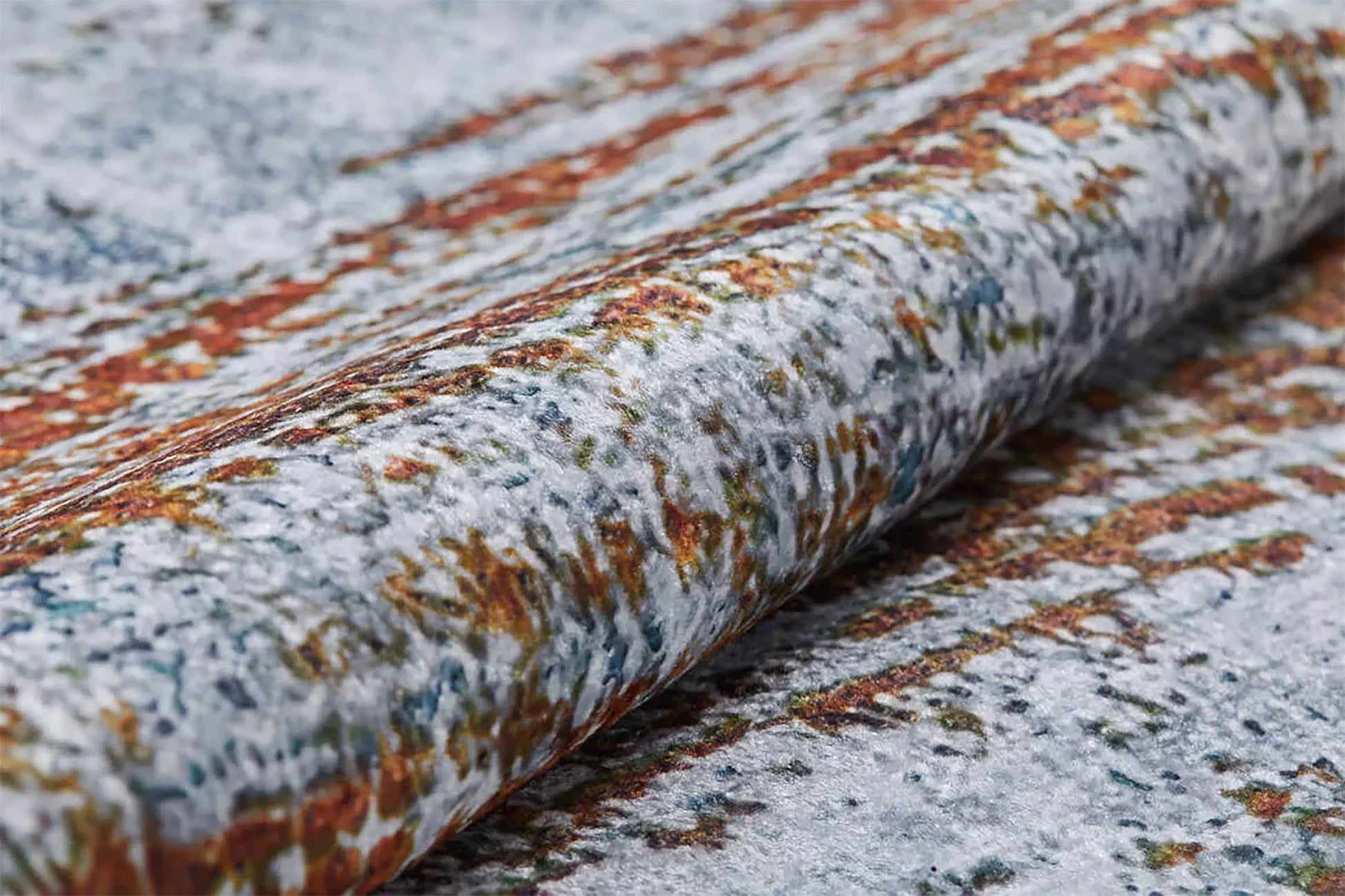 Gri Turuncu Modern Halı