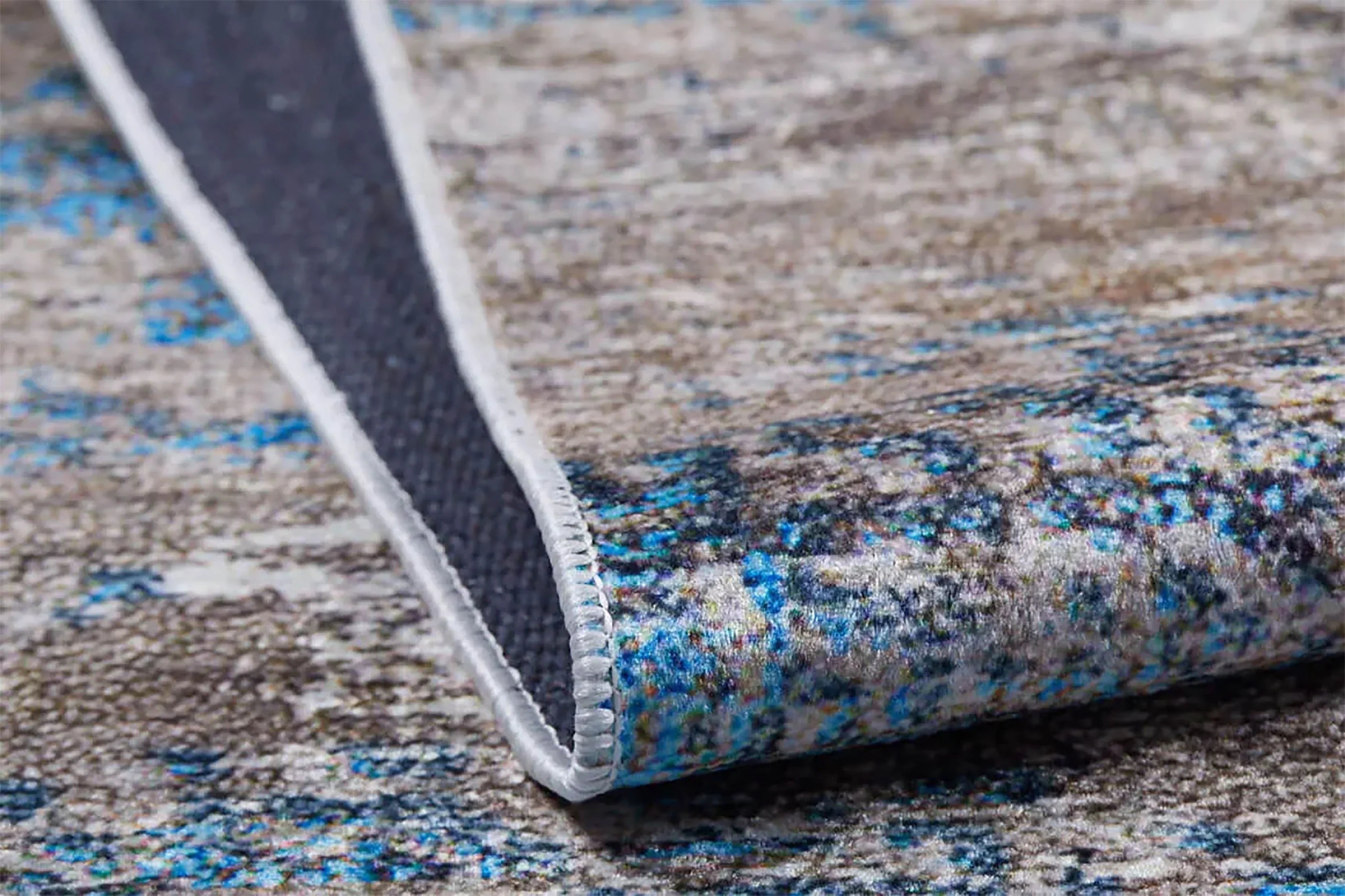 Mavi Bej Modern Halı